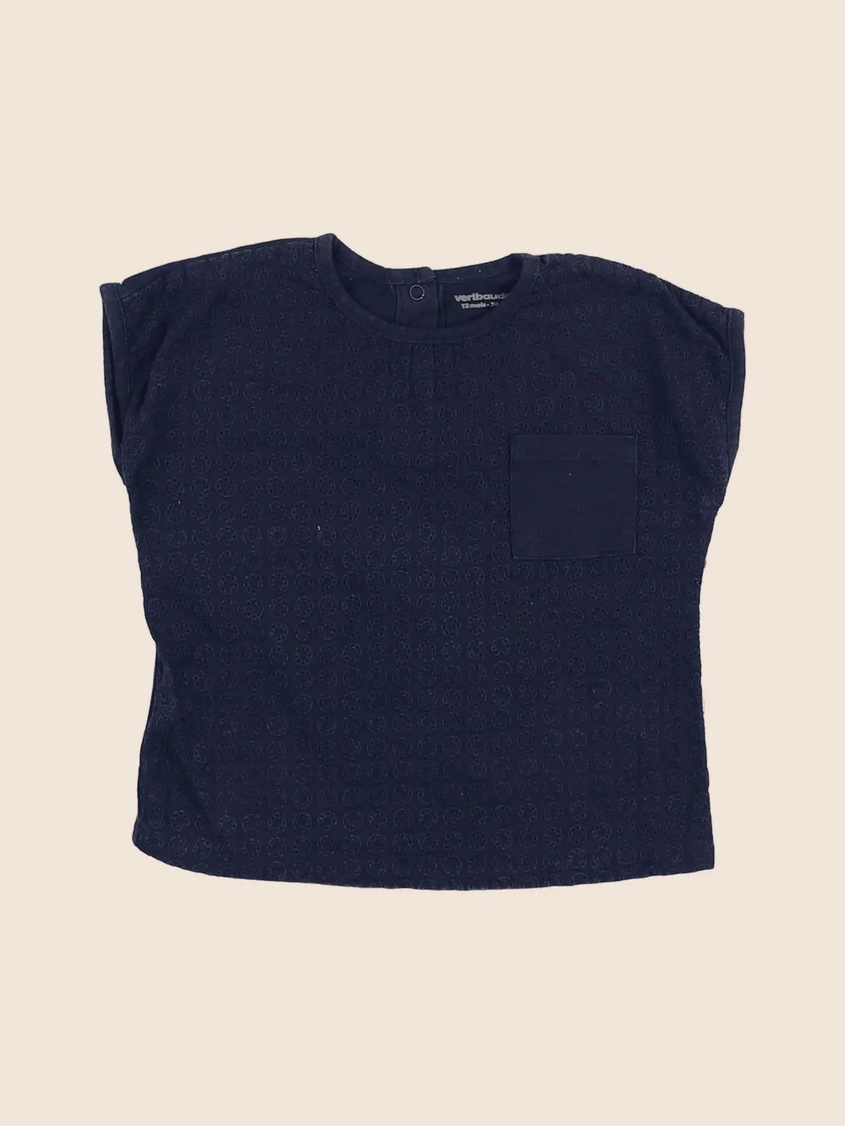 Vertbaudet - tee-shirt bleu - 12 mois