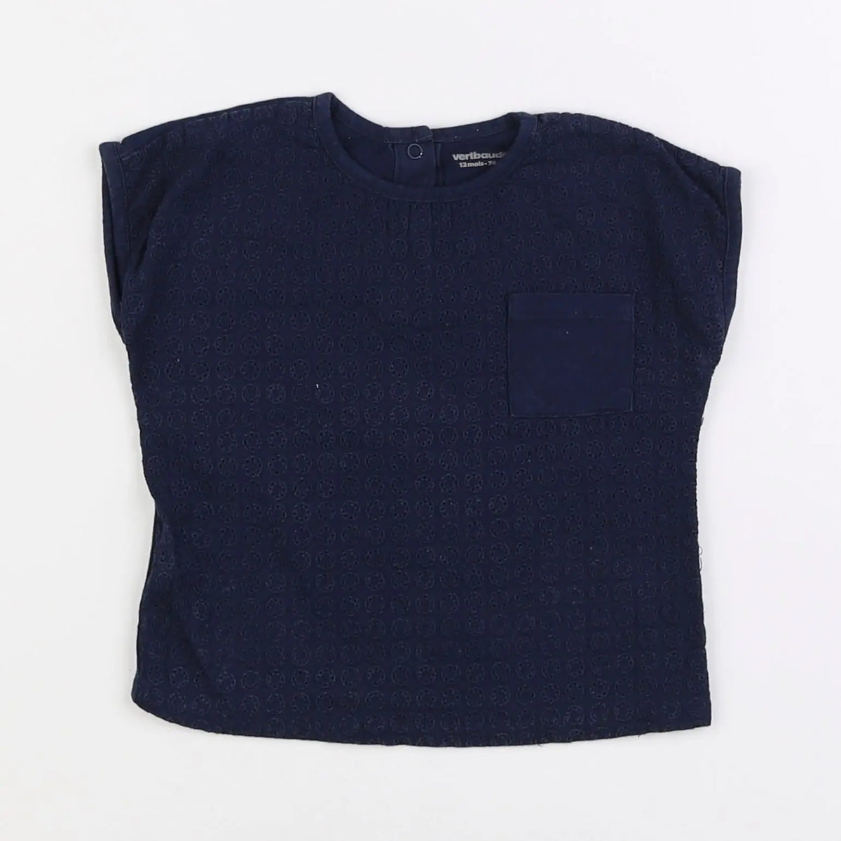 Vertbaudet - tee-shirt bleu - 12 mois