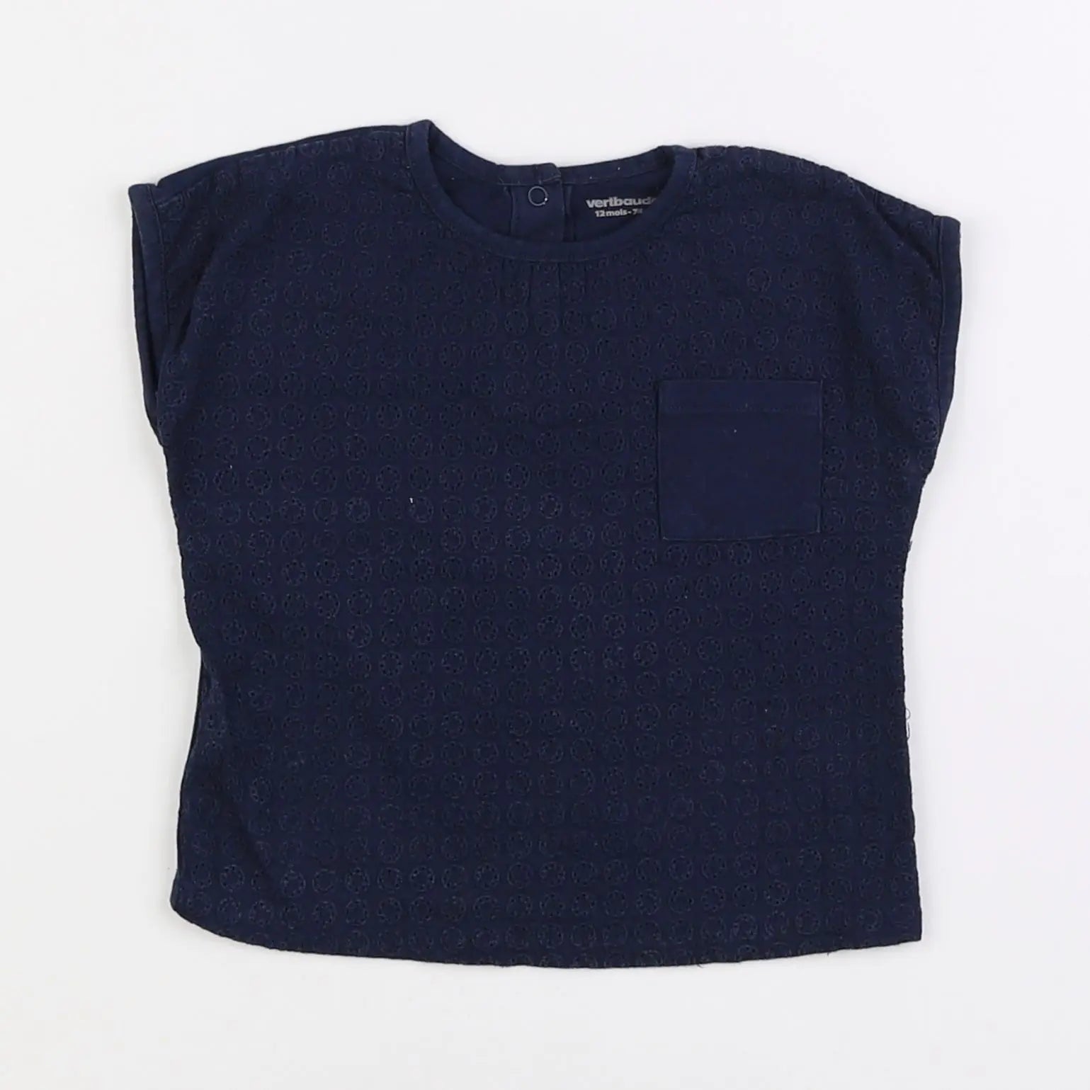 Vertbaudet - tee-shirt bleu - 12 mois