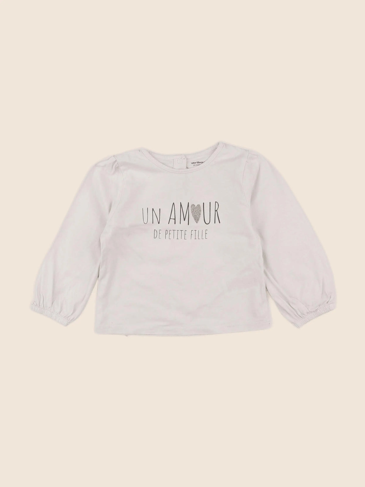 Vertbaudet - tee-shirt beige - 2 ans