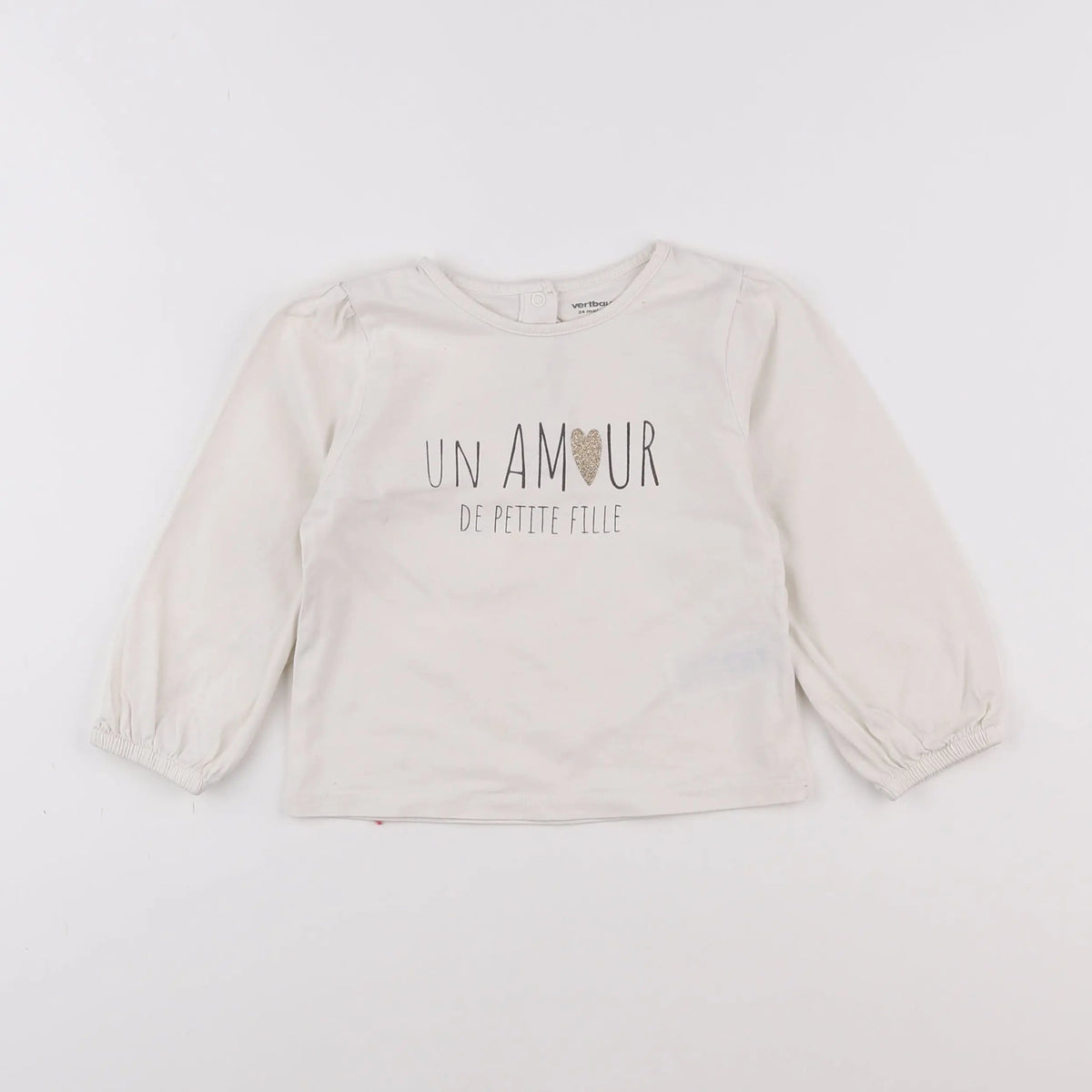Vertbaudet - tee-shirt beige - 2 ans