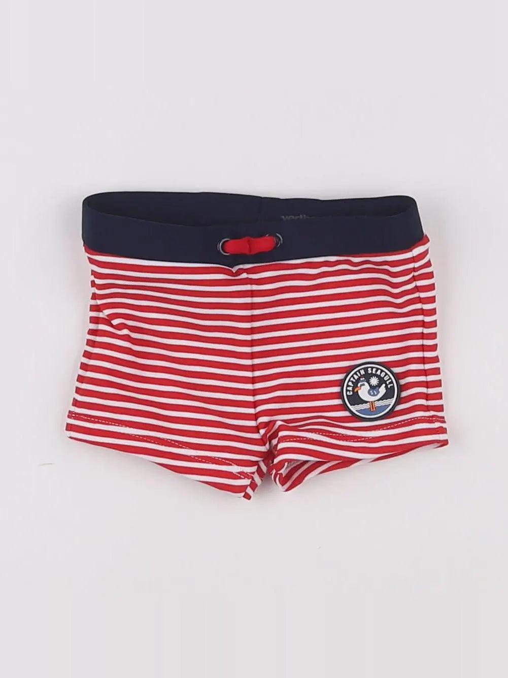 Vertbaudet - maillot de bain blanc, rouge - 3 mois