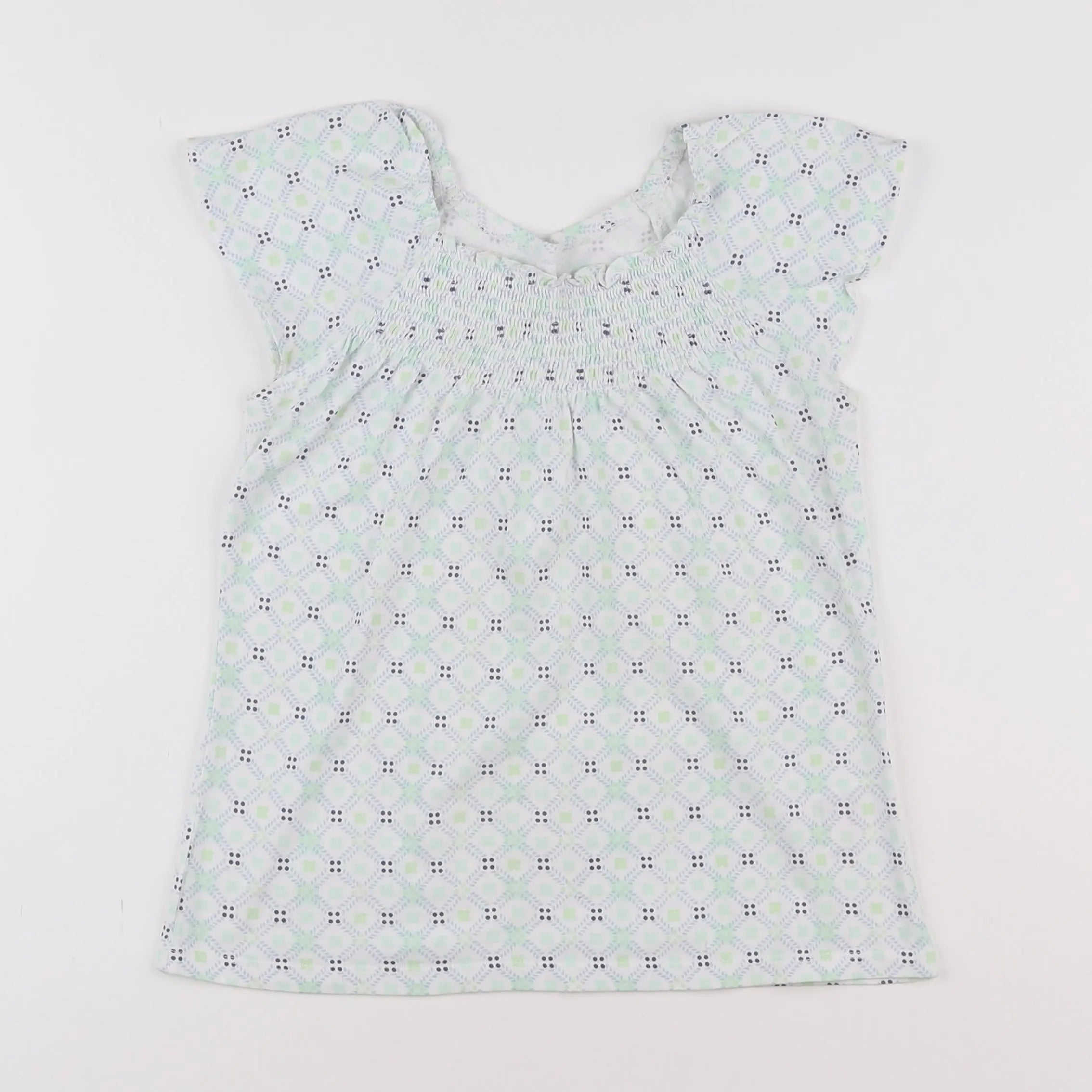Vertbaudet - tee-shirt bleu, vert - 8 ans