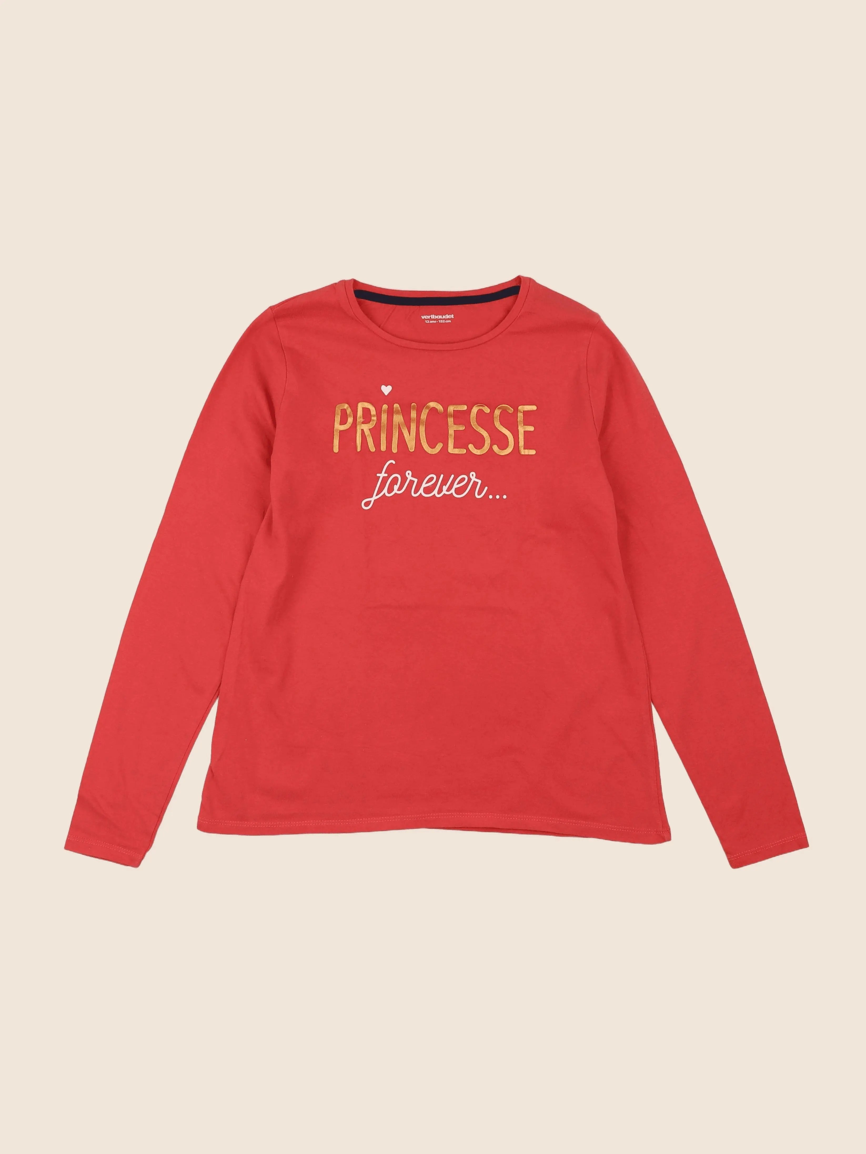 Vertbaudet - tee-shirt rouge - 12 ans