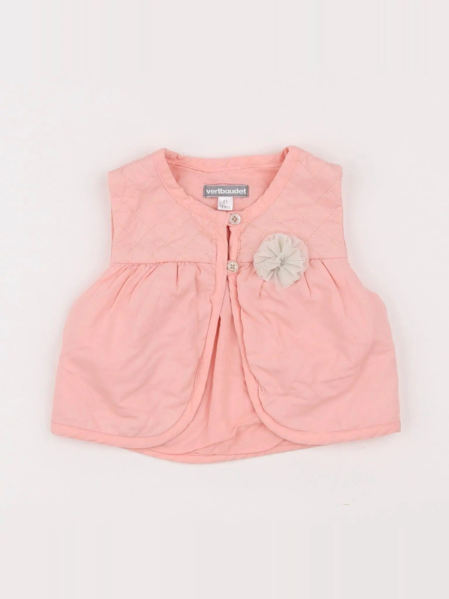 Vertbaudet - gilet rose - 18 mois