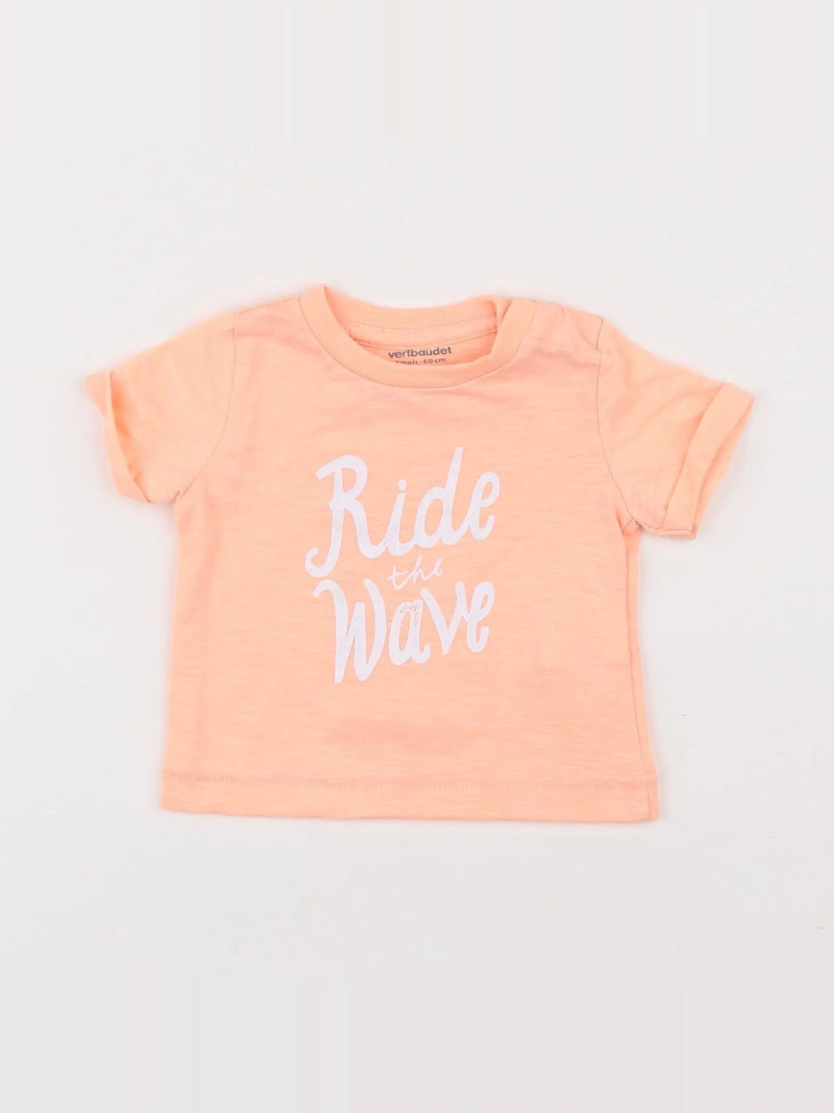 Vertbaudet - tee-shirt orange fluo - 3 mois