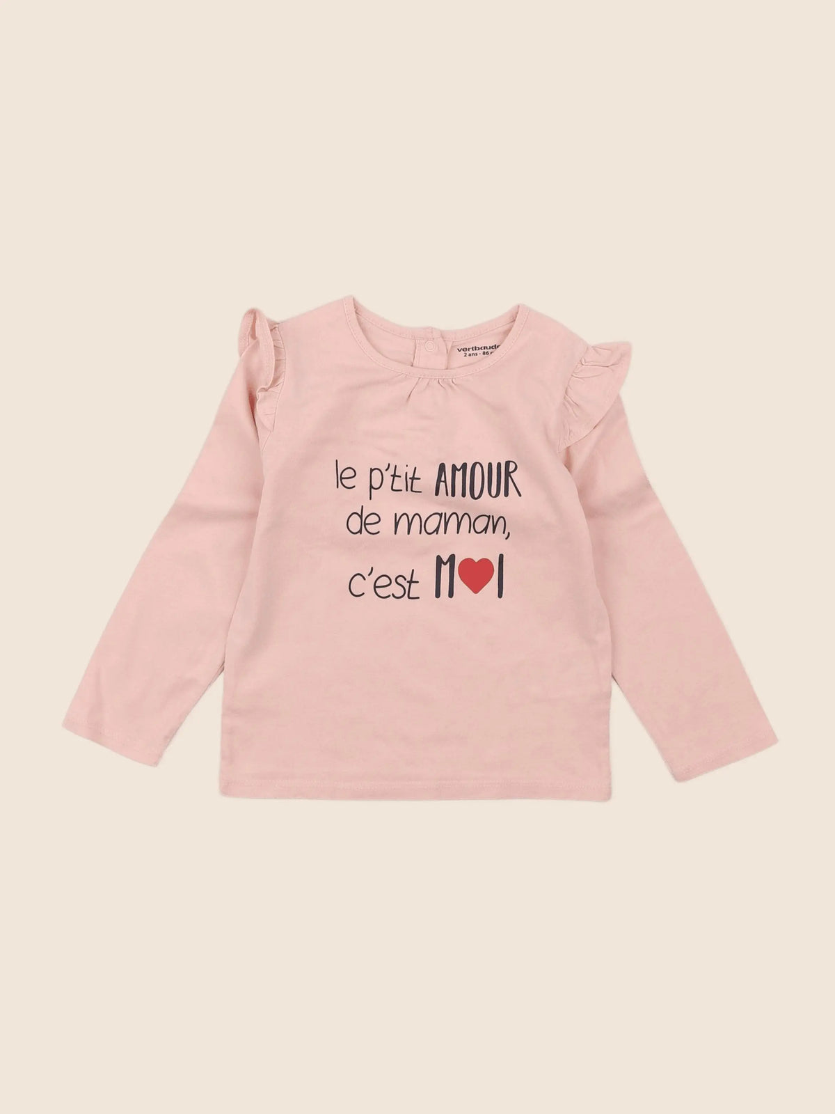 Vertbaudet - tee-shirt rose - 2 ans