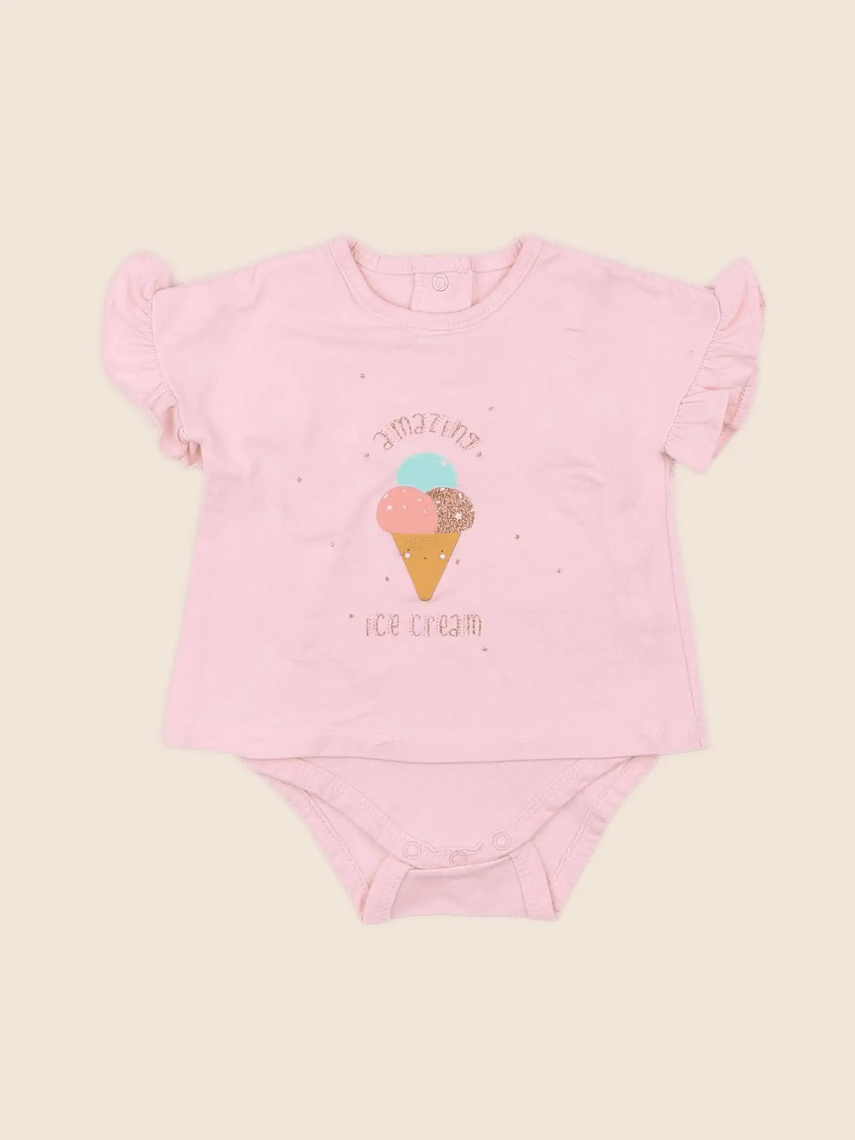 Vertbaudet - body tee-shirt rose - 3 mois