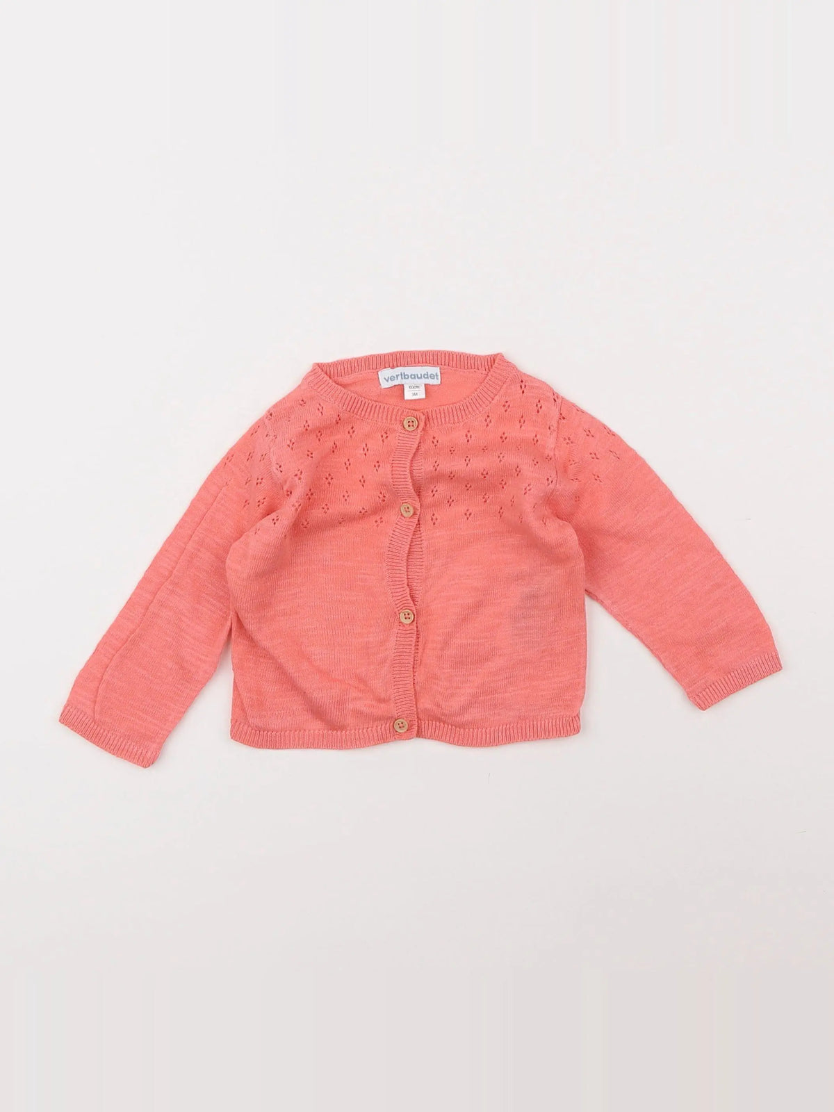 Vertbaudet - gilet rose - 3 mois