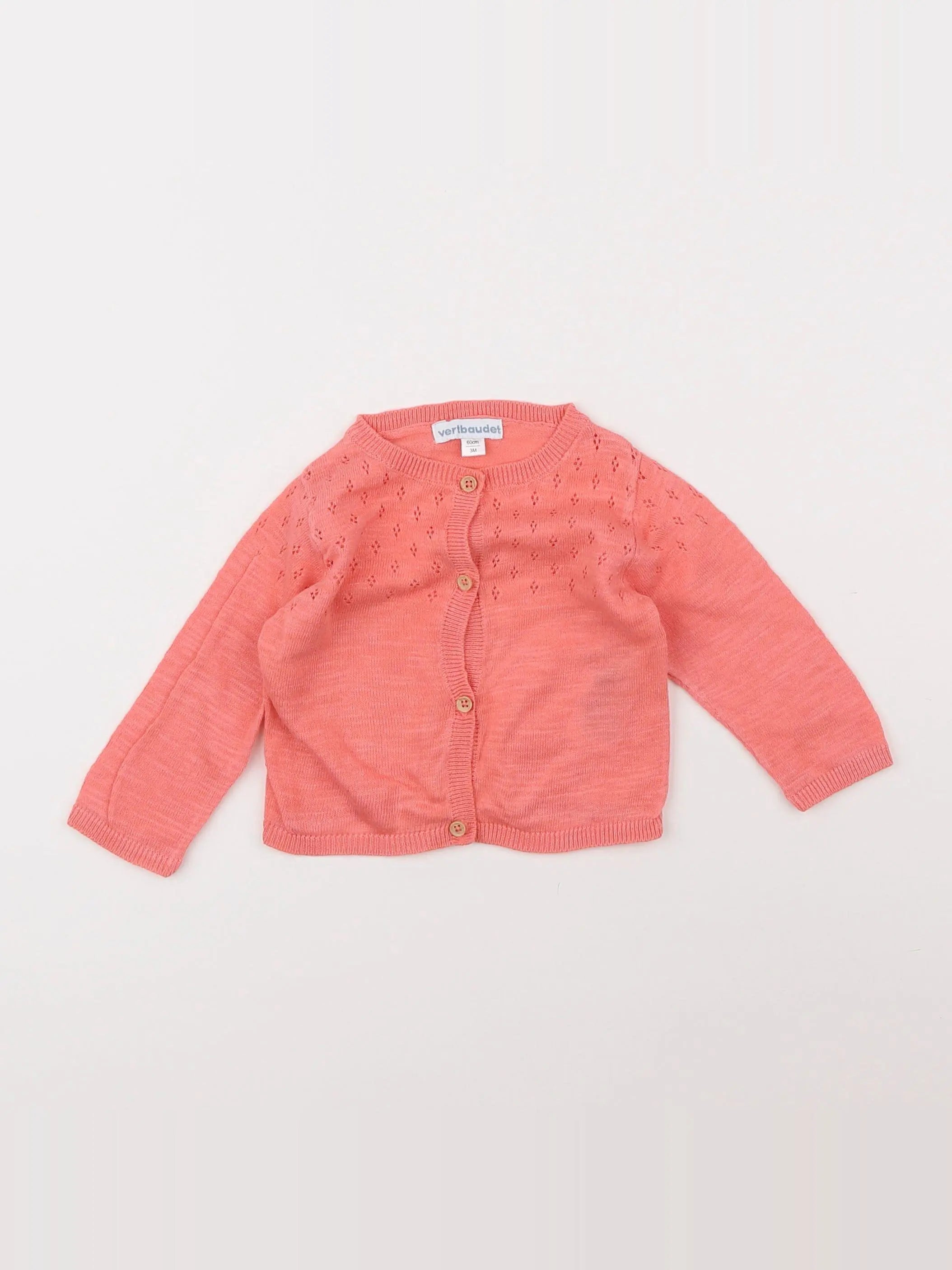 Vertbaudet - gilet rose - 3 mois
