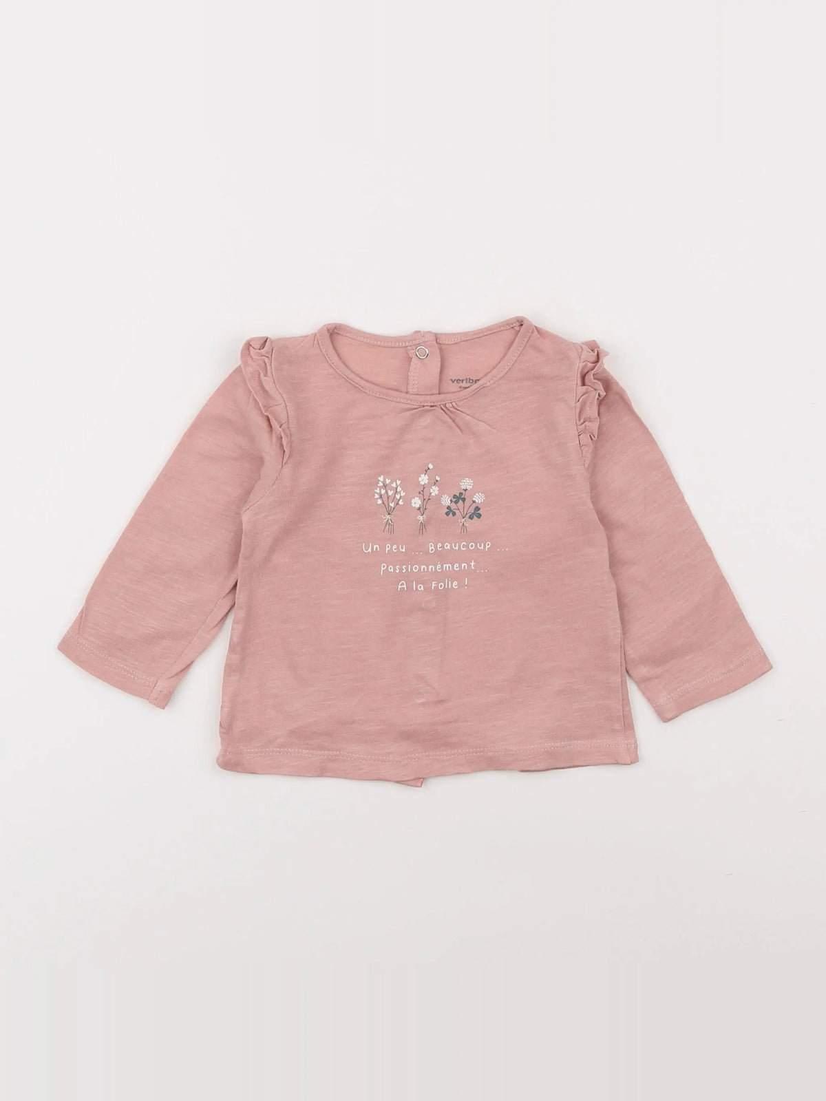 Vertbaudet - tee-shirt rose - 6 mois