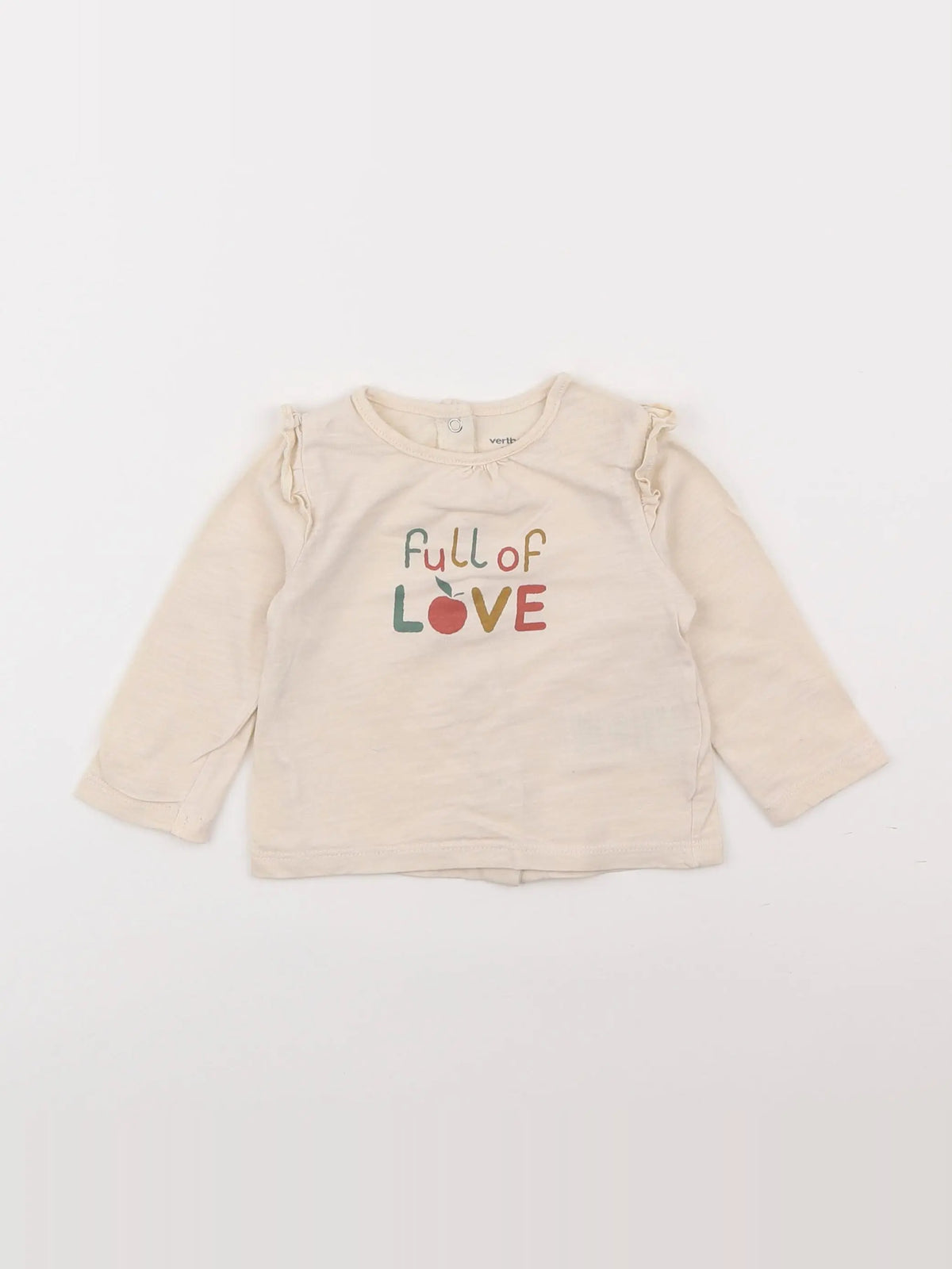 Vertbaudet - tee-shirt beige - 6 mois