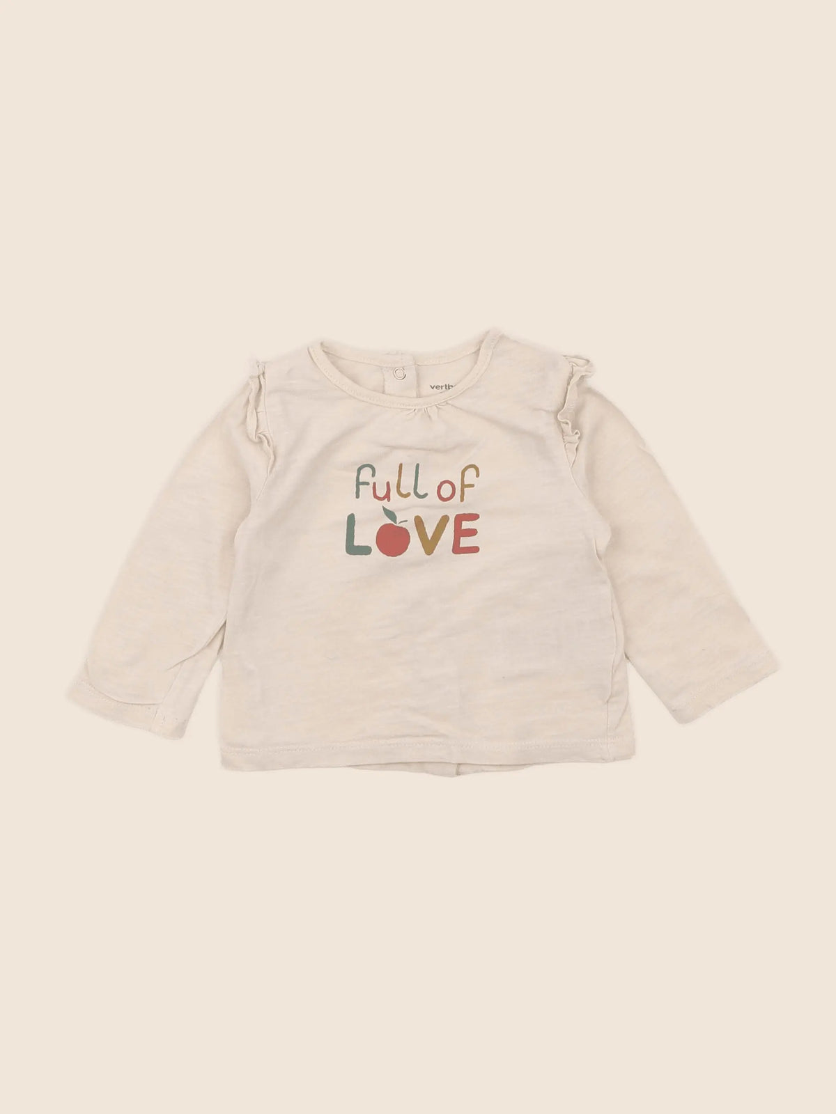 Vertbaudet - tee-shirt beige - 6 mois