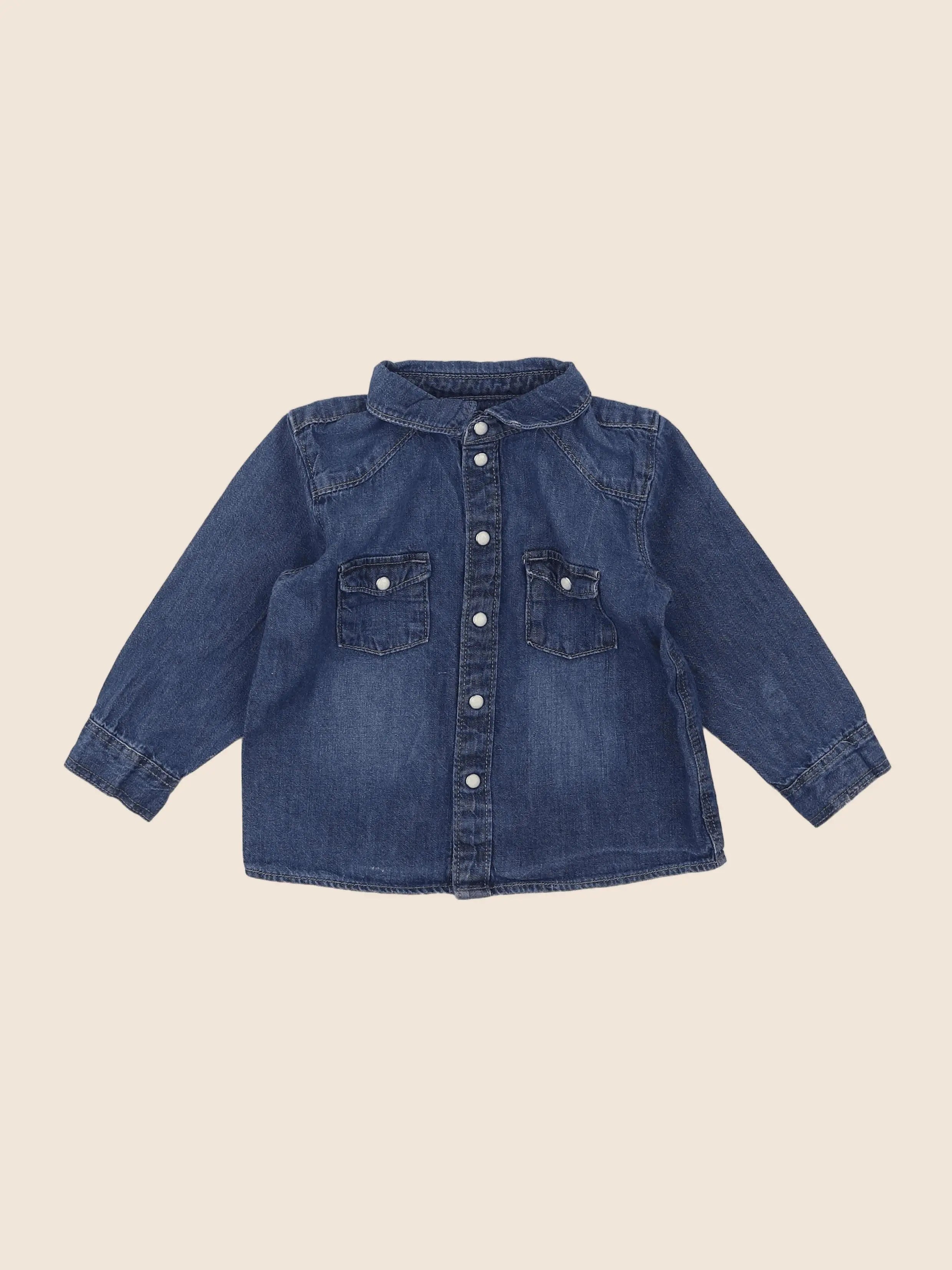 H&M - chemise bleu - 9/12 mois