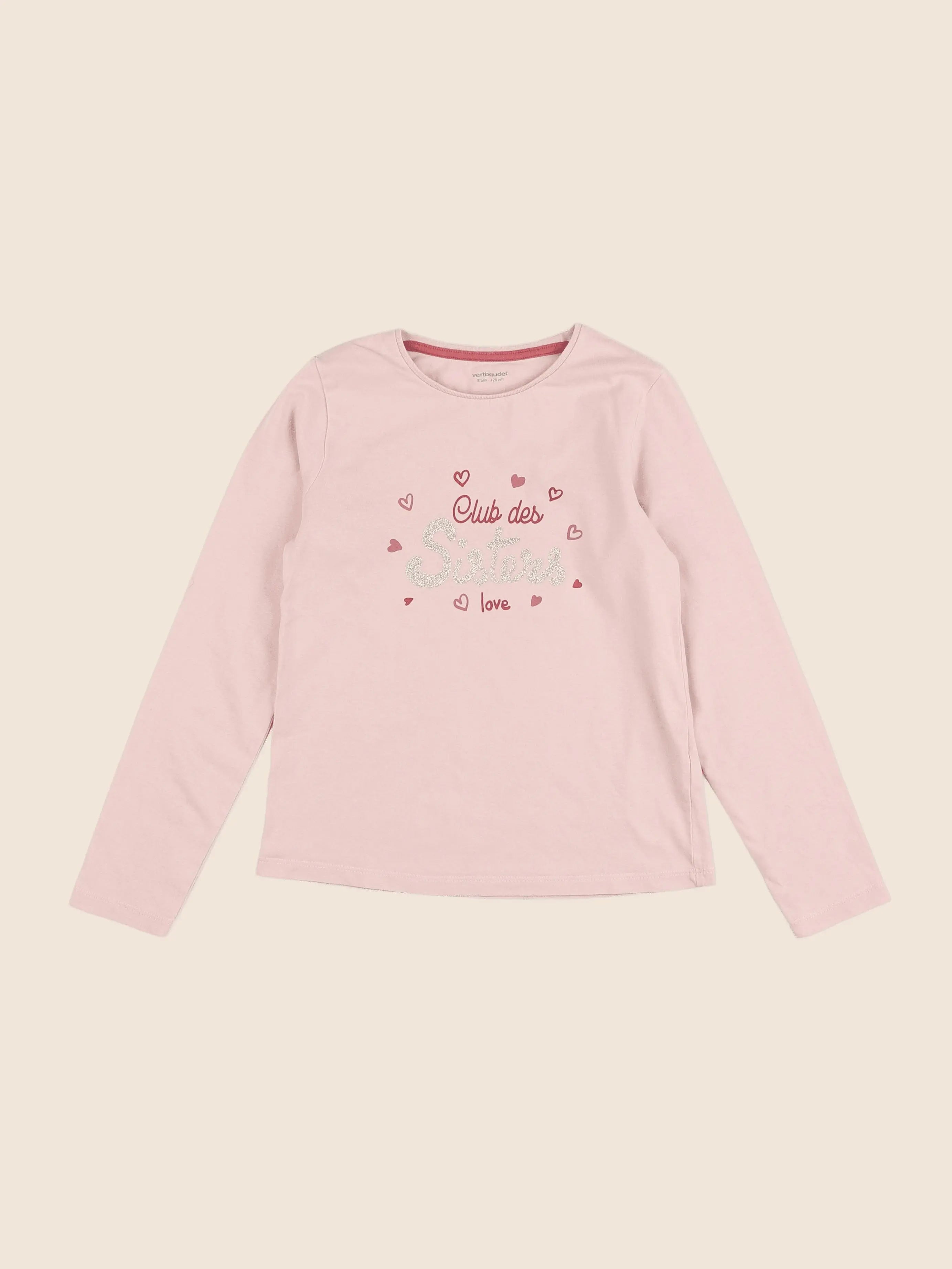 Vertbaudet - tee-shirt rose - 8 ans