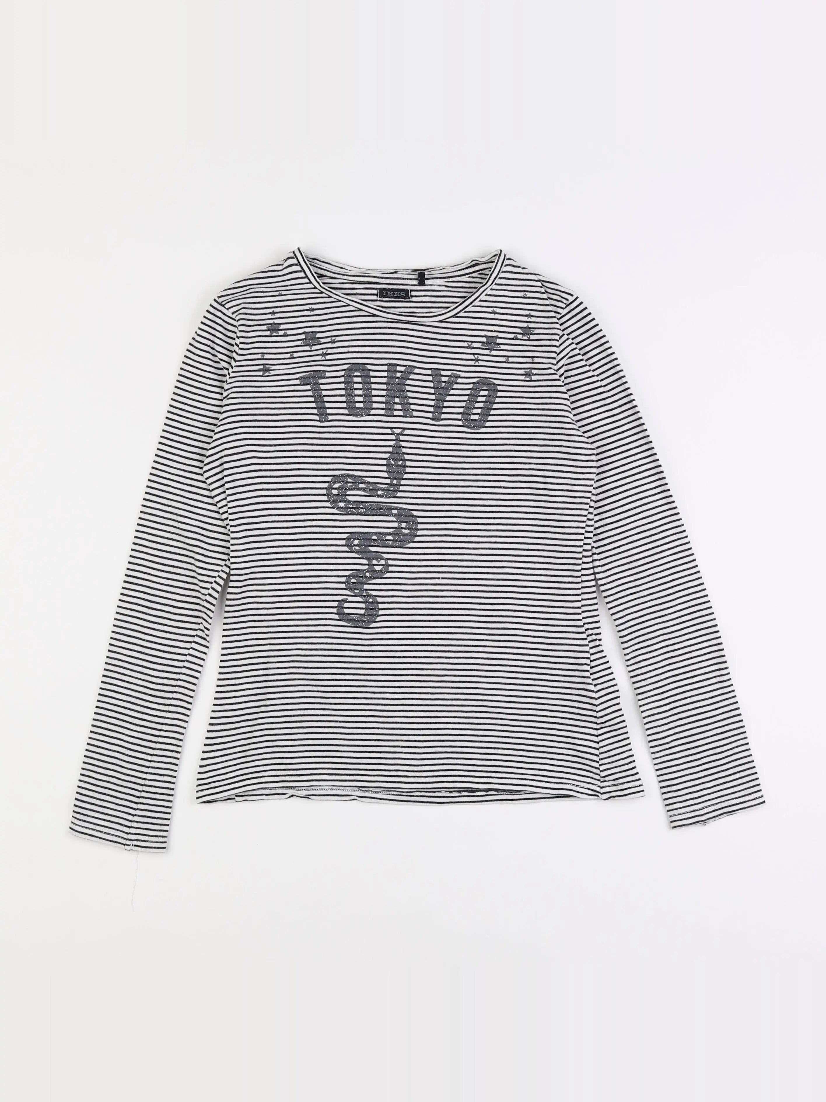 IKKS - tee-shirt blanc, bleu - 12 ans