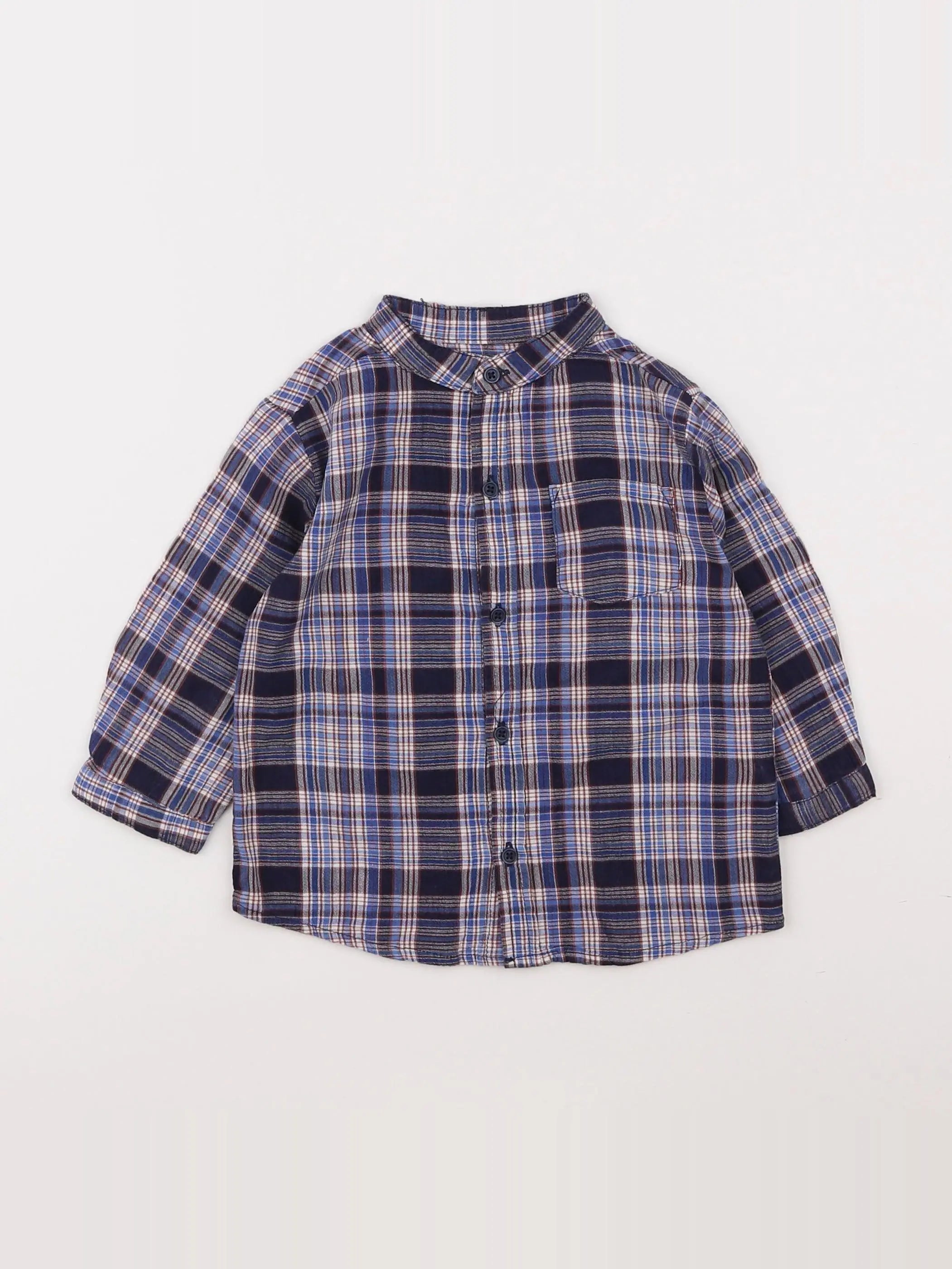Boutchou - chemise bleu - 12 mois