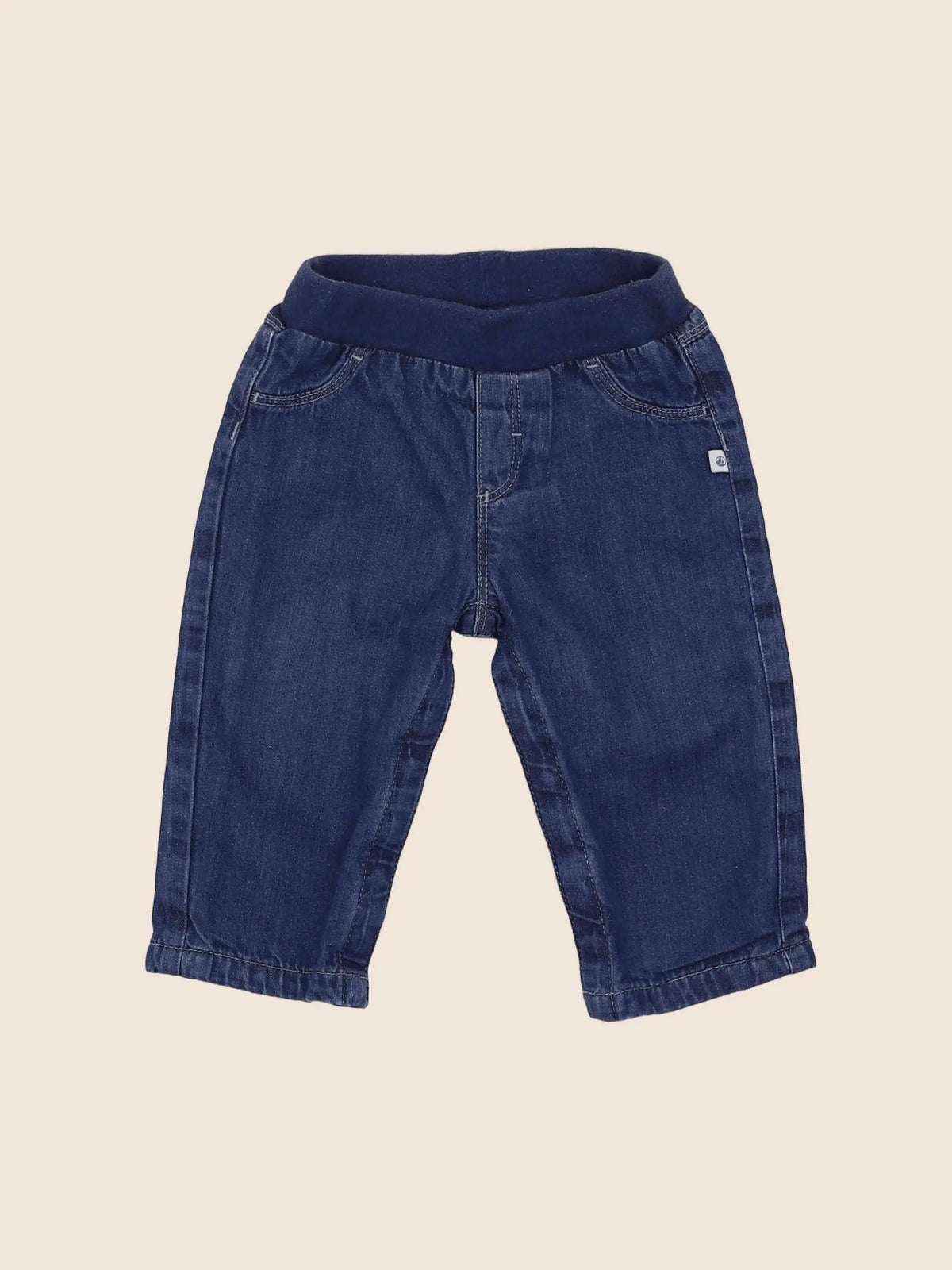 Petit Bateau - pantalon doublé bleu - 6 mois