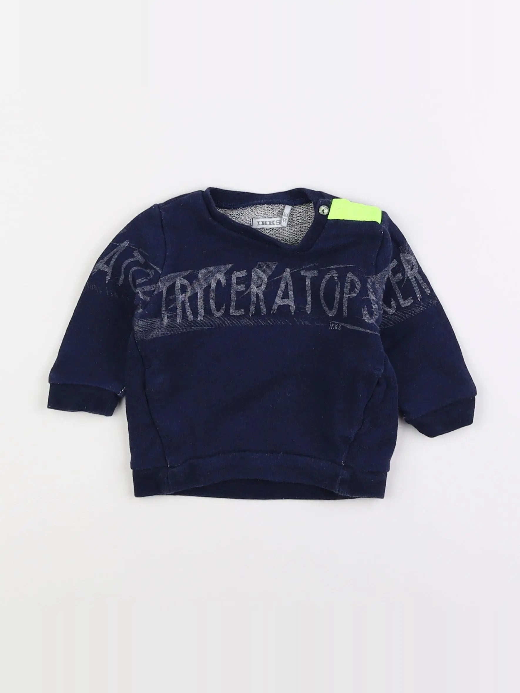 IKKS - sweat bleu - 6 mois