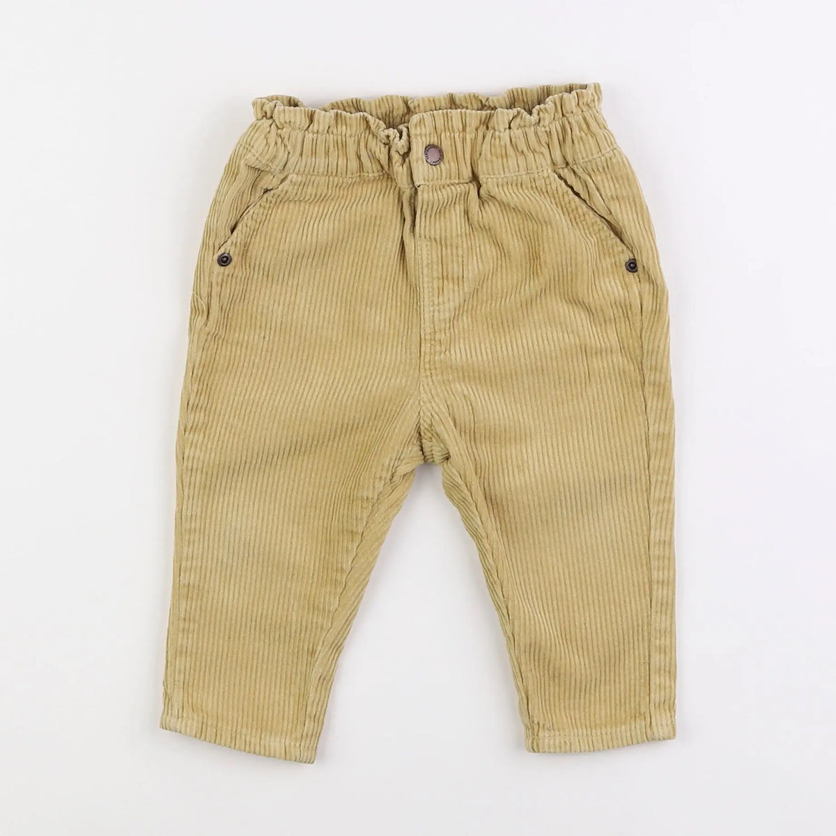 Vertbaudet - pantalon jaune - 12 mois