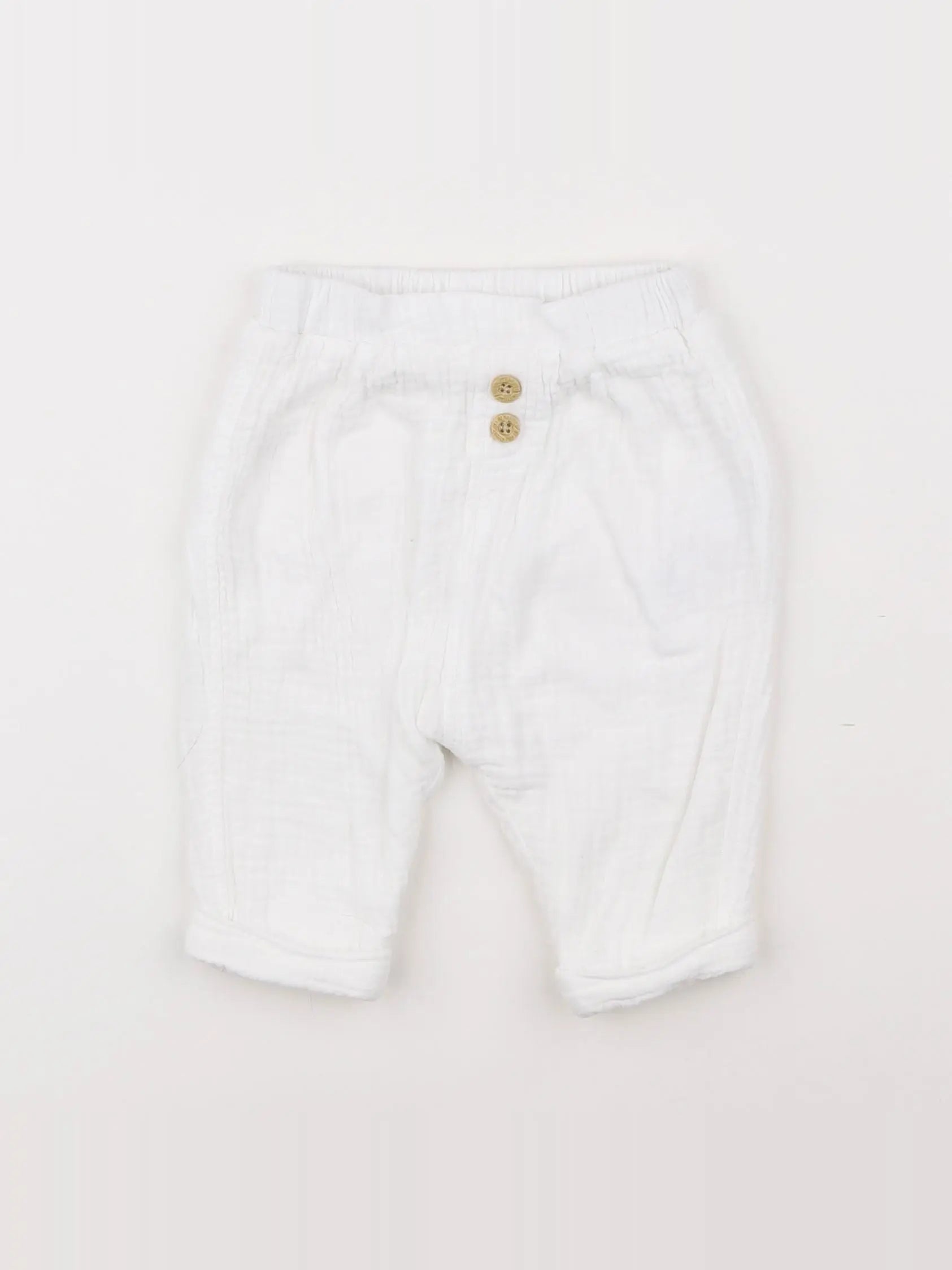 Vertbaudet - pantalon doublé blanc - 6 mois