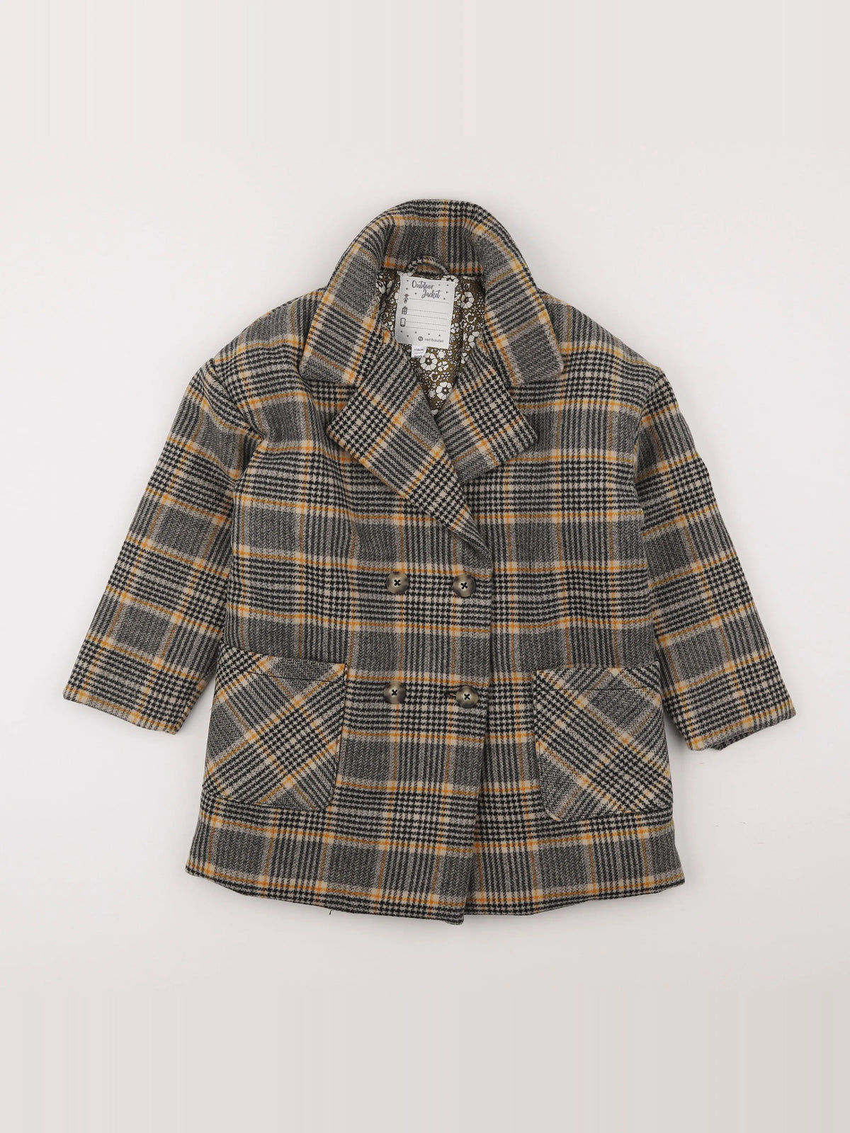 Vertbaudet - manteau gris, marron - 6 ans