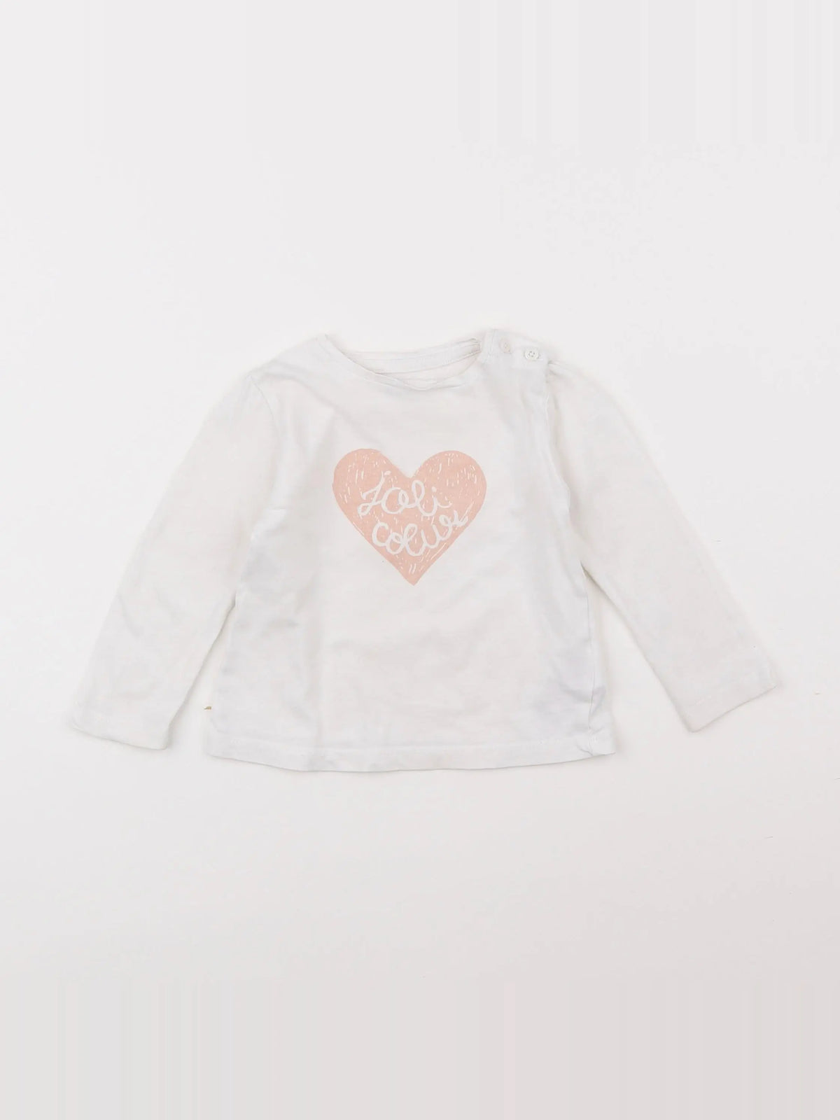 Vertbaudet - tee-shirt blanc - 9 mois