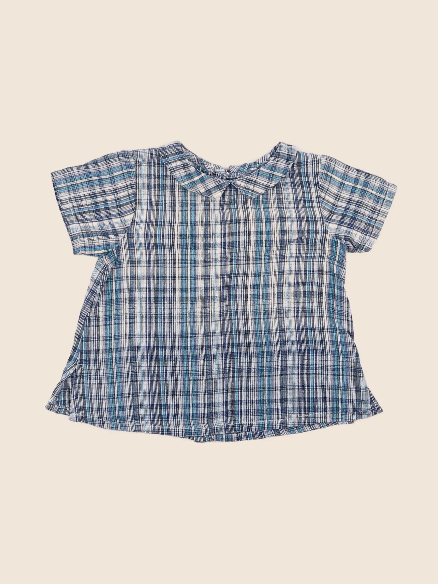 Boutchou - blouse bleu - 6 mois