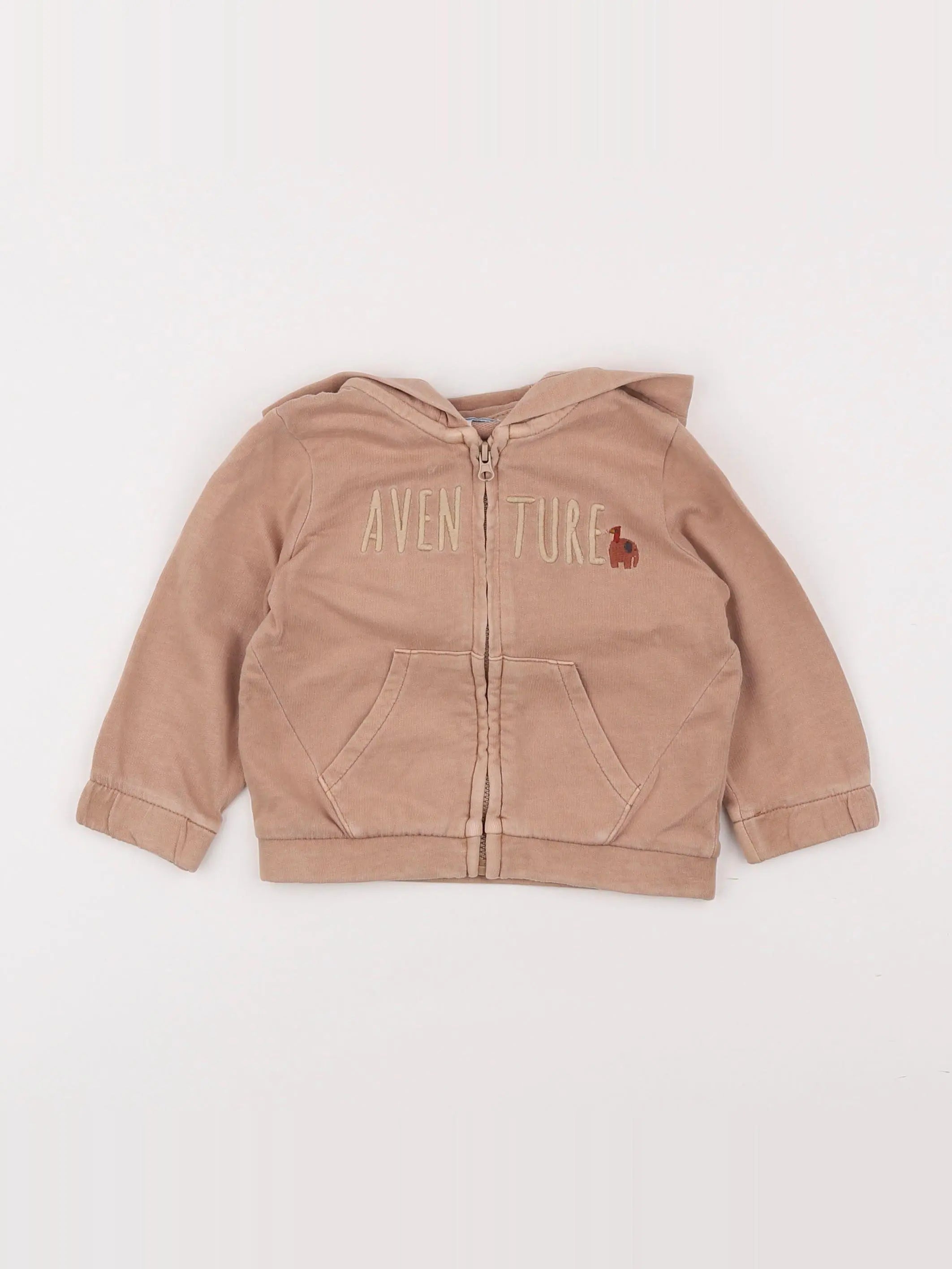 Vertbaudet - sweat beige - 6 mois