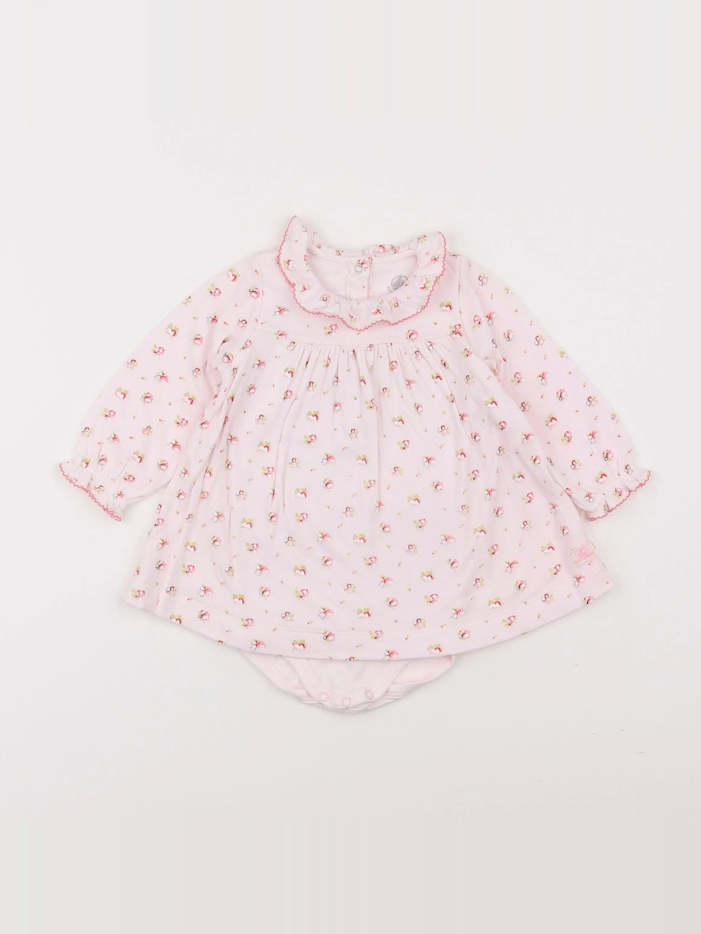 Petit Bateau - body robe rose - 6 mois