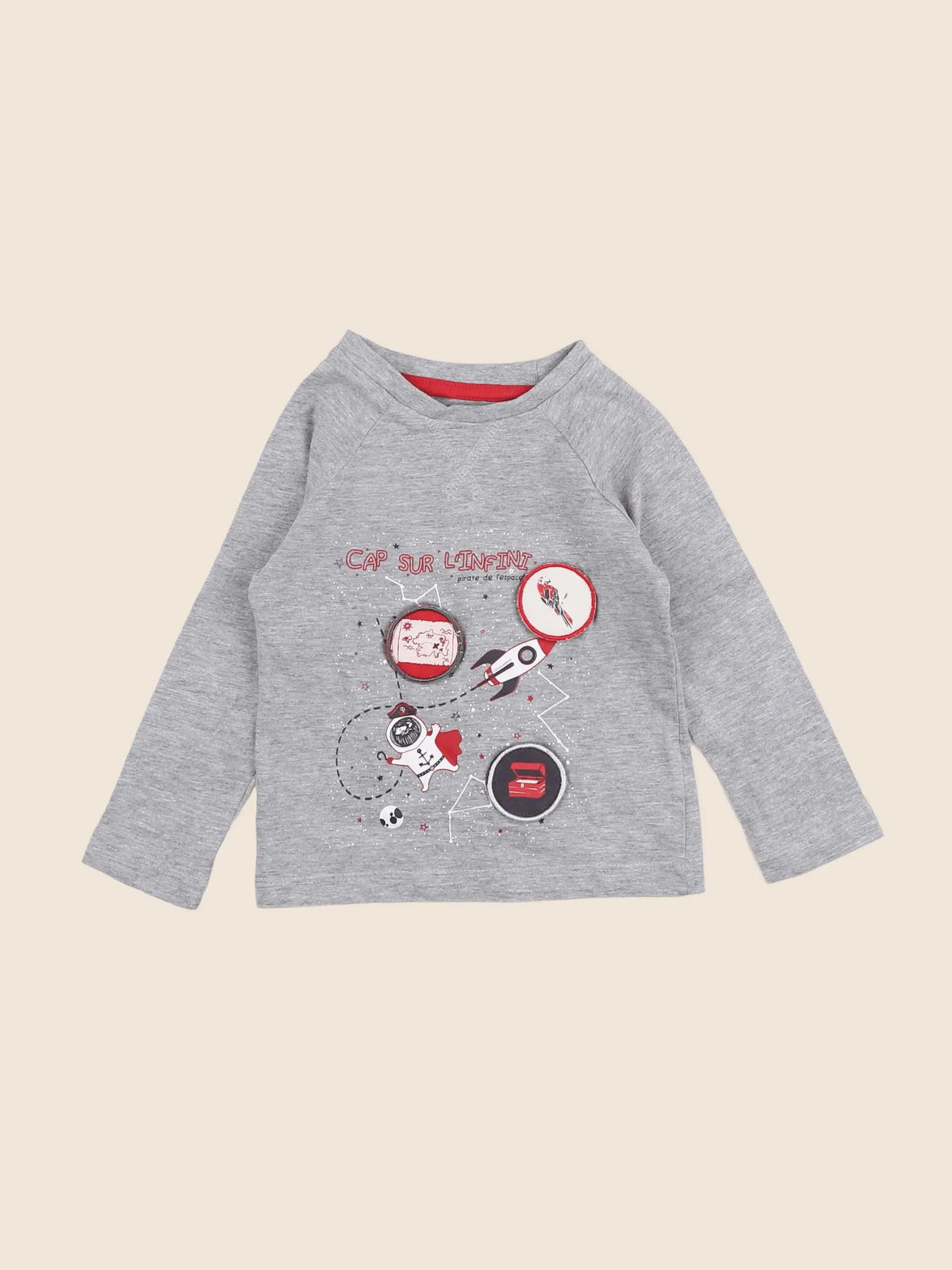 Vertbaudet - tee-shirt gris - 2 ans