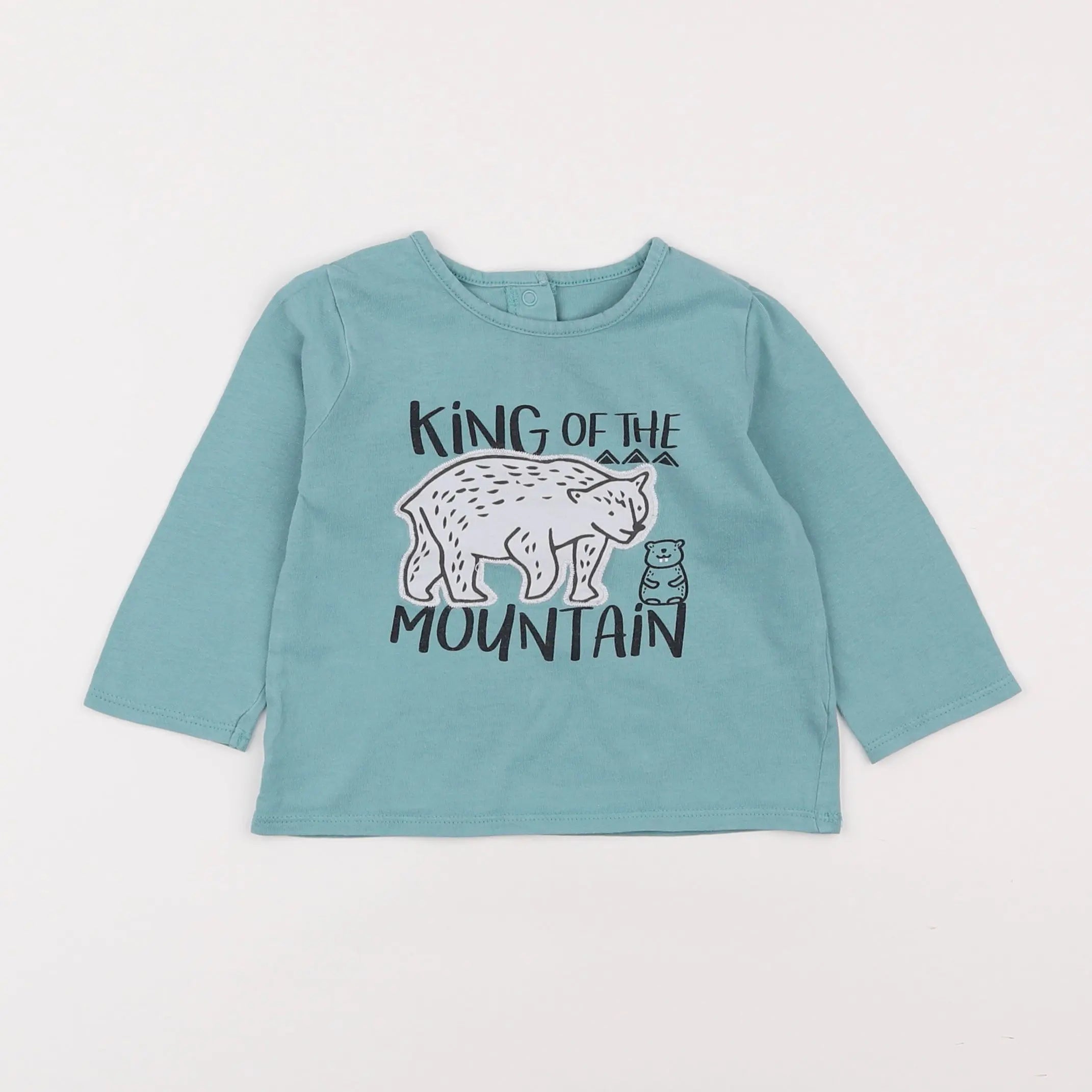 Vertbaudet - tee-shirt bleu - 12 mois