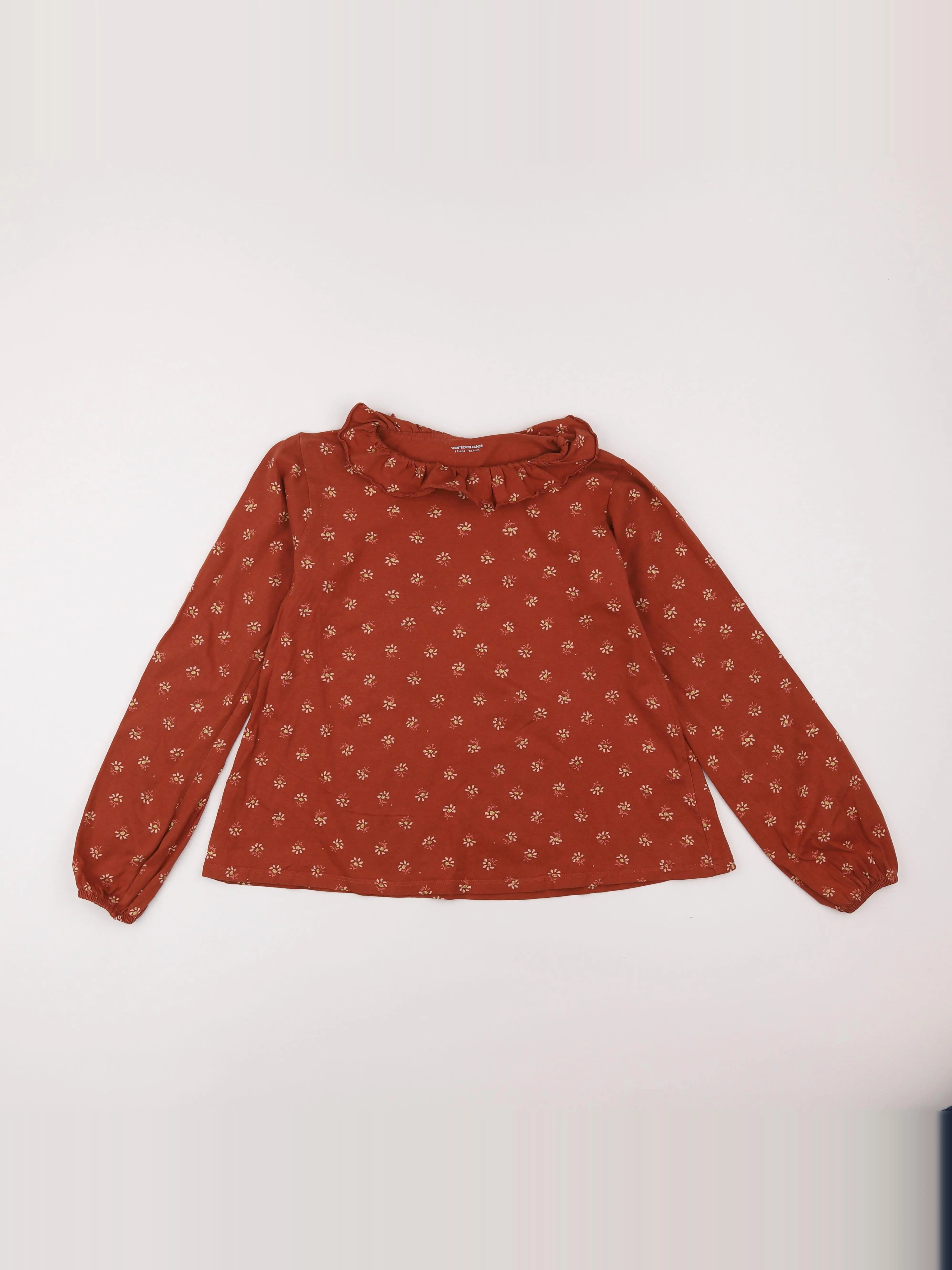 Vertbaudet - tee-shirt marron - 12 ans