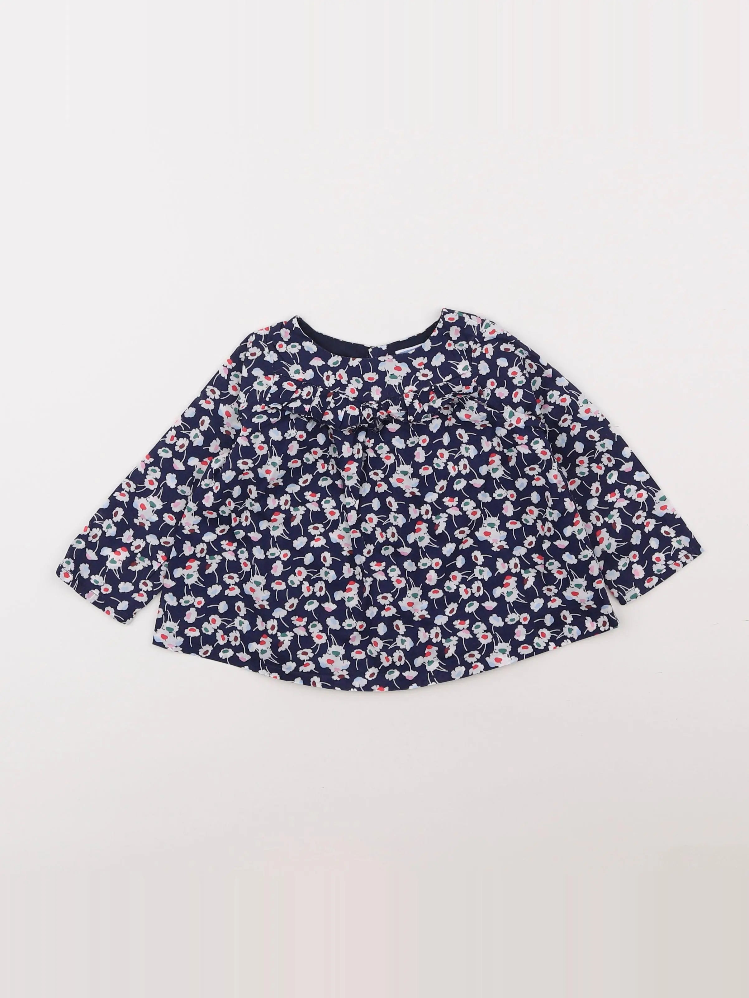 Jacadi - blouse liberty bleu - 12 mois