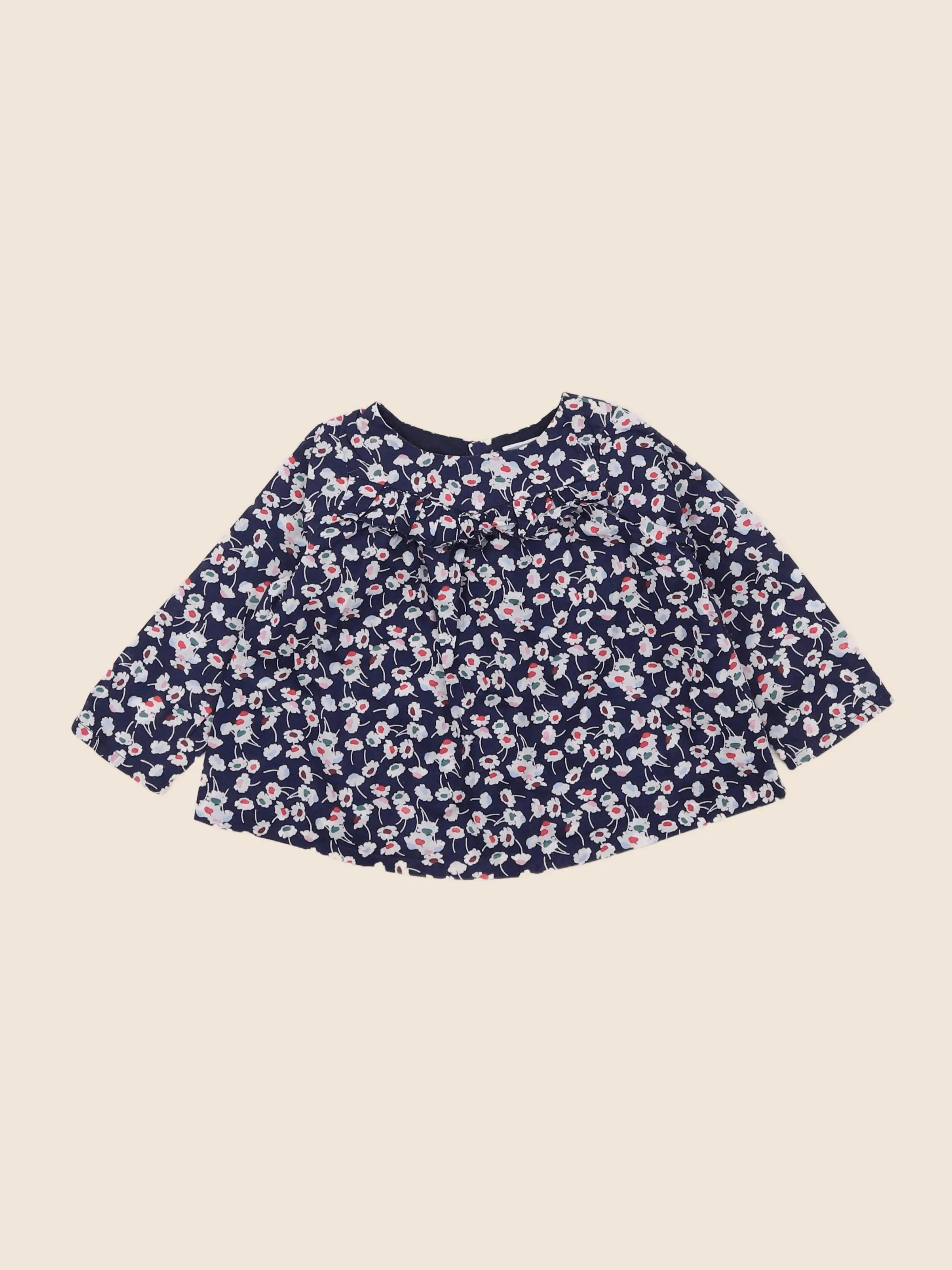 Jacadi - blouse liberty bleu - 12 mois