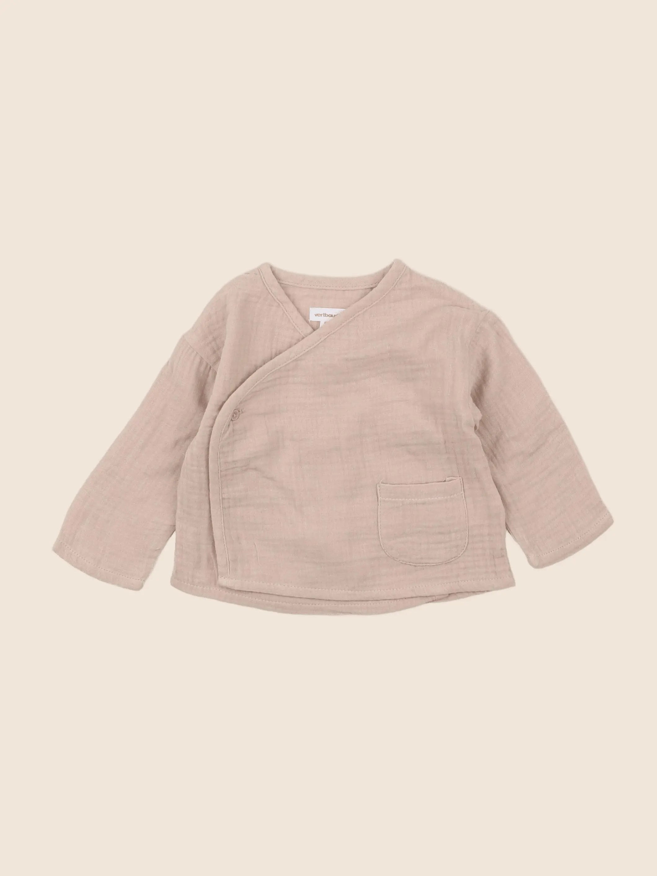 Vertbaudet - chemise marron - 6 mois