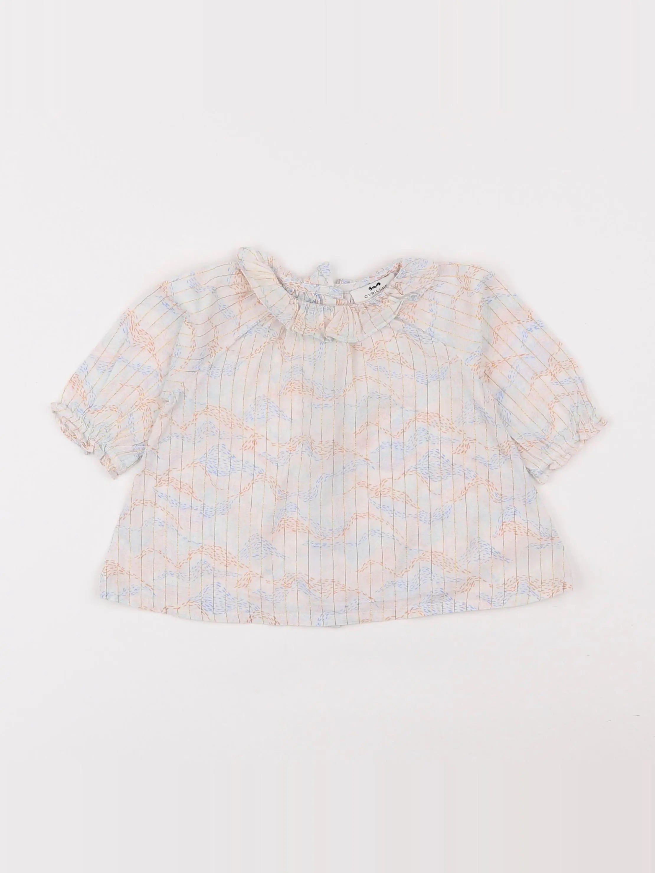 Cyrillus - blouse blanc, or - 6 mois
