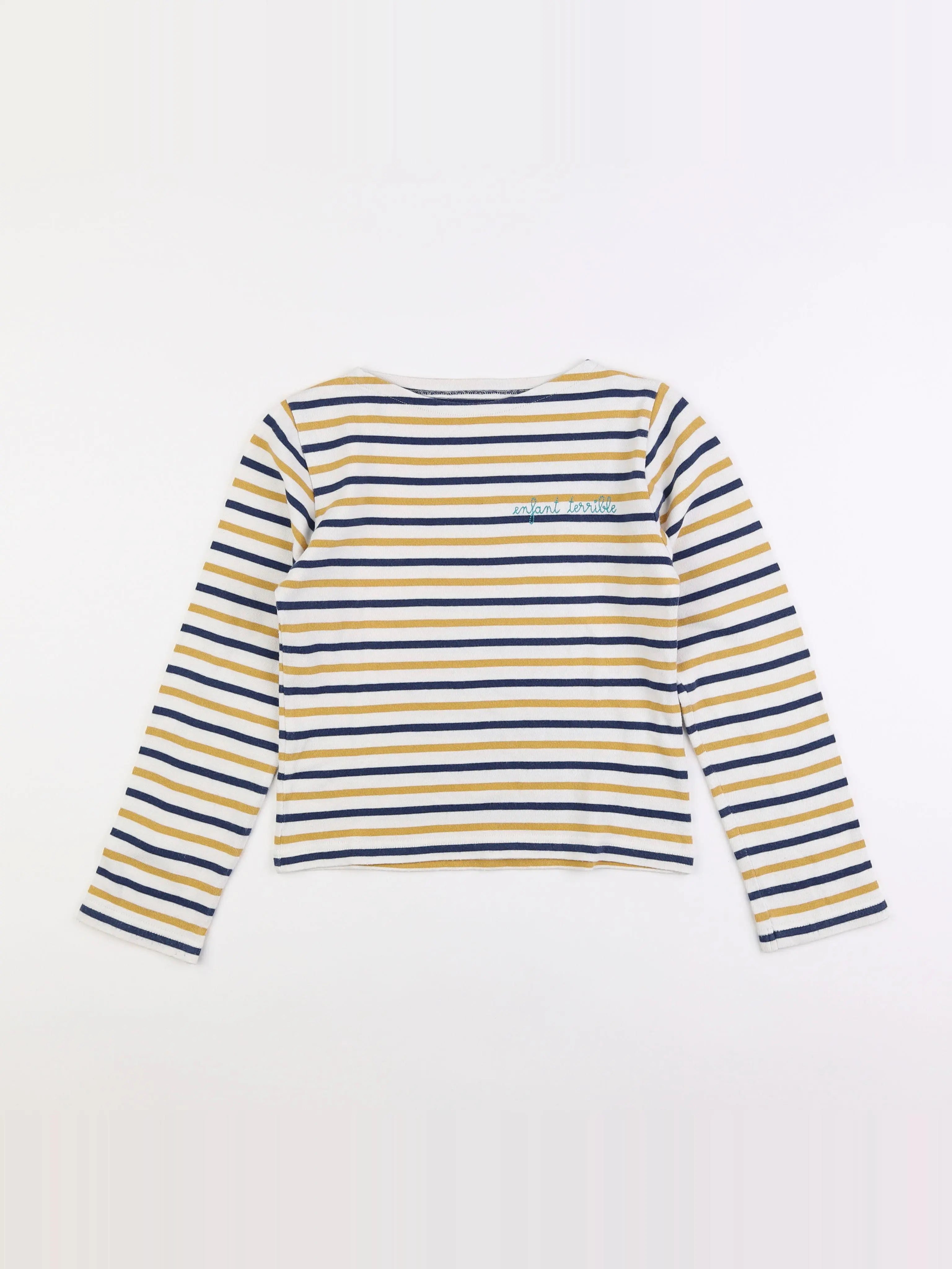 Maison Labiche - tee-shirt blanc, bleu, jaune - 8 ans