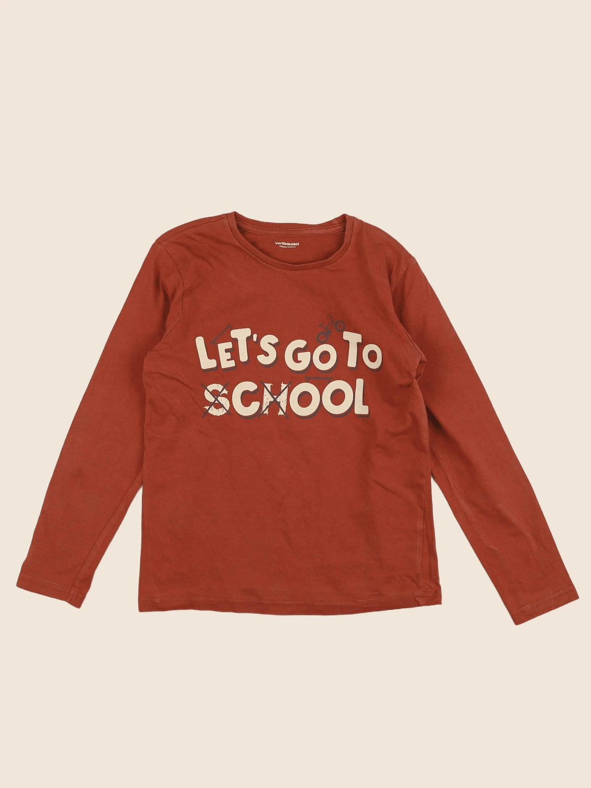 Vertbaudet - tee-shirt marron - 10 ans