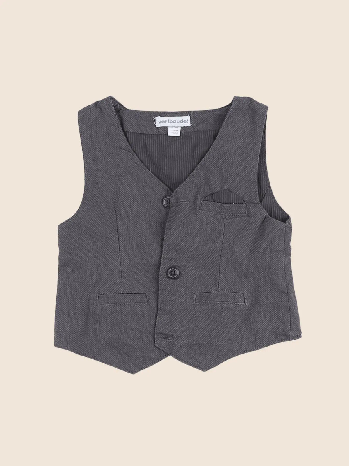 Vertbaudet - gilet gris - 12 mois
