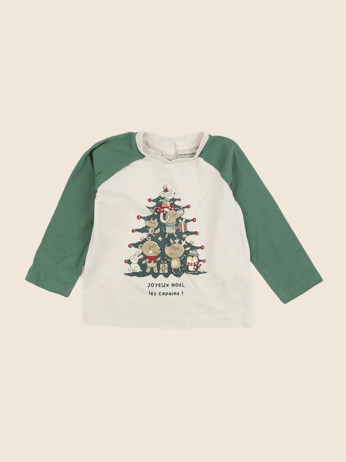Vertbaudet - tee-shirt beige - 18 mois