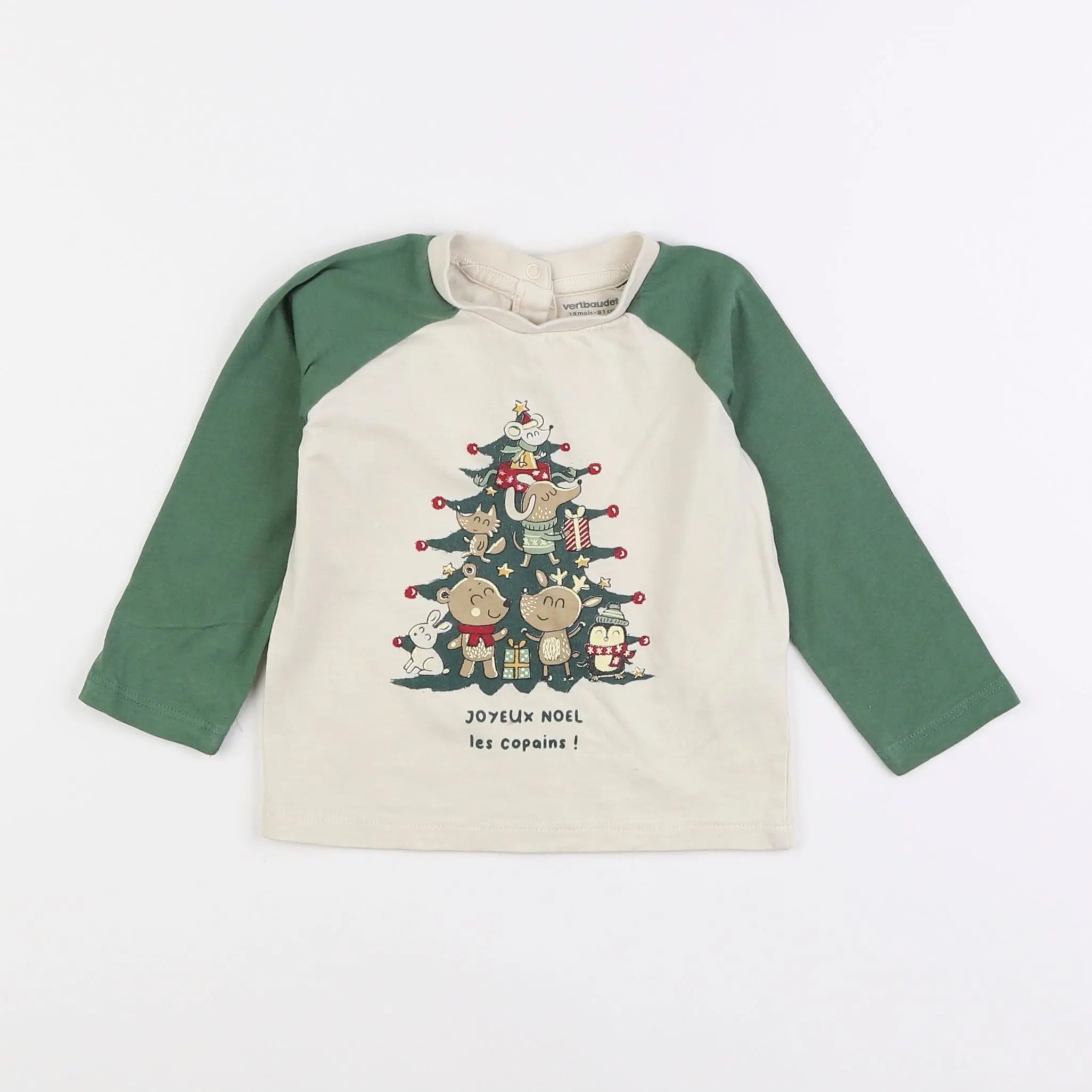 Vertbaudet - tee-shirt beige - 18 mois