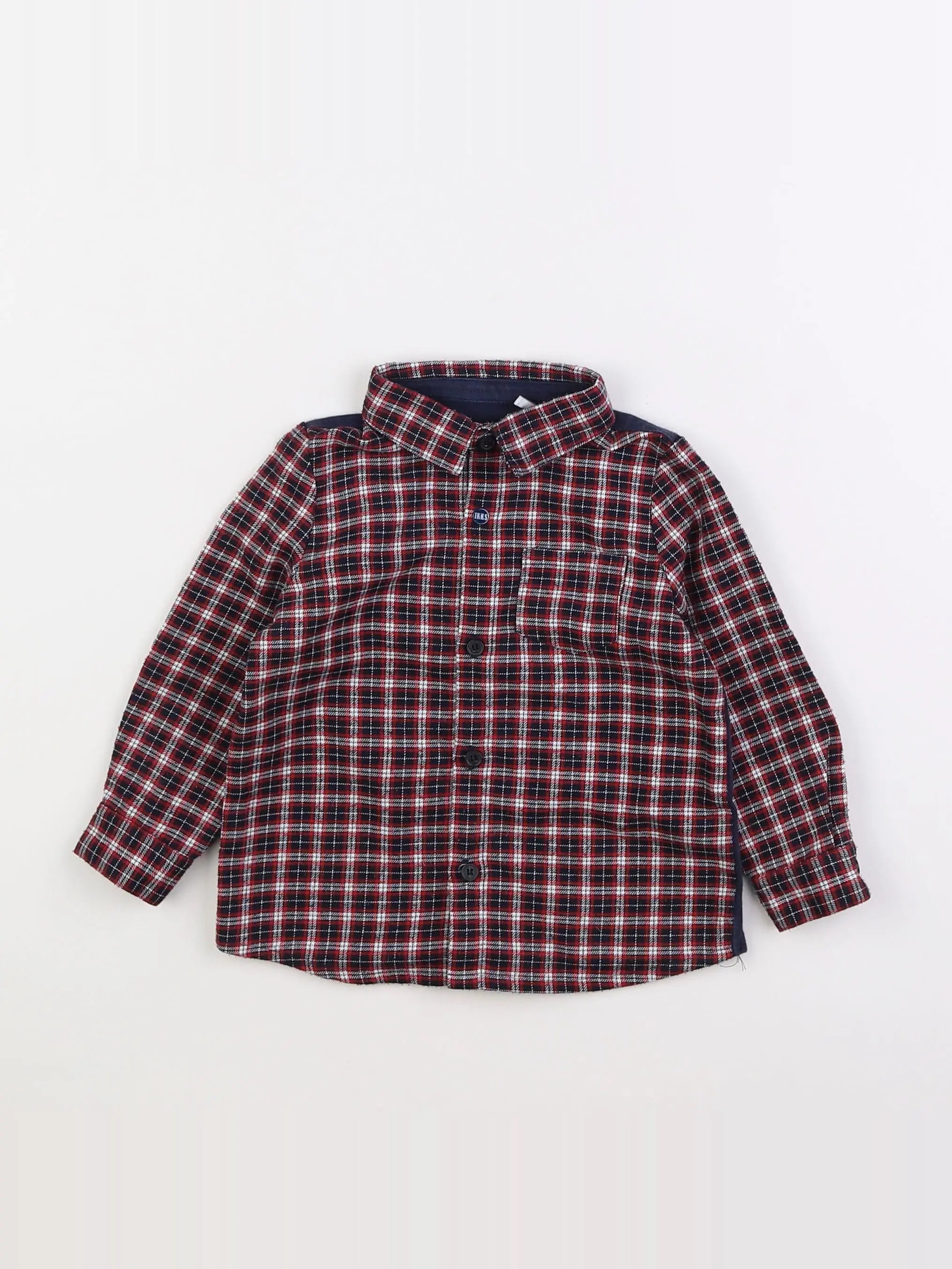 IKKS - chemise bleu, rouge - 18 mois