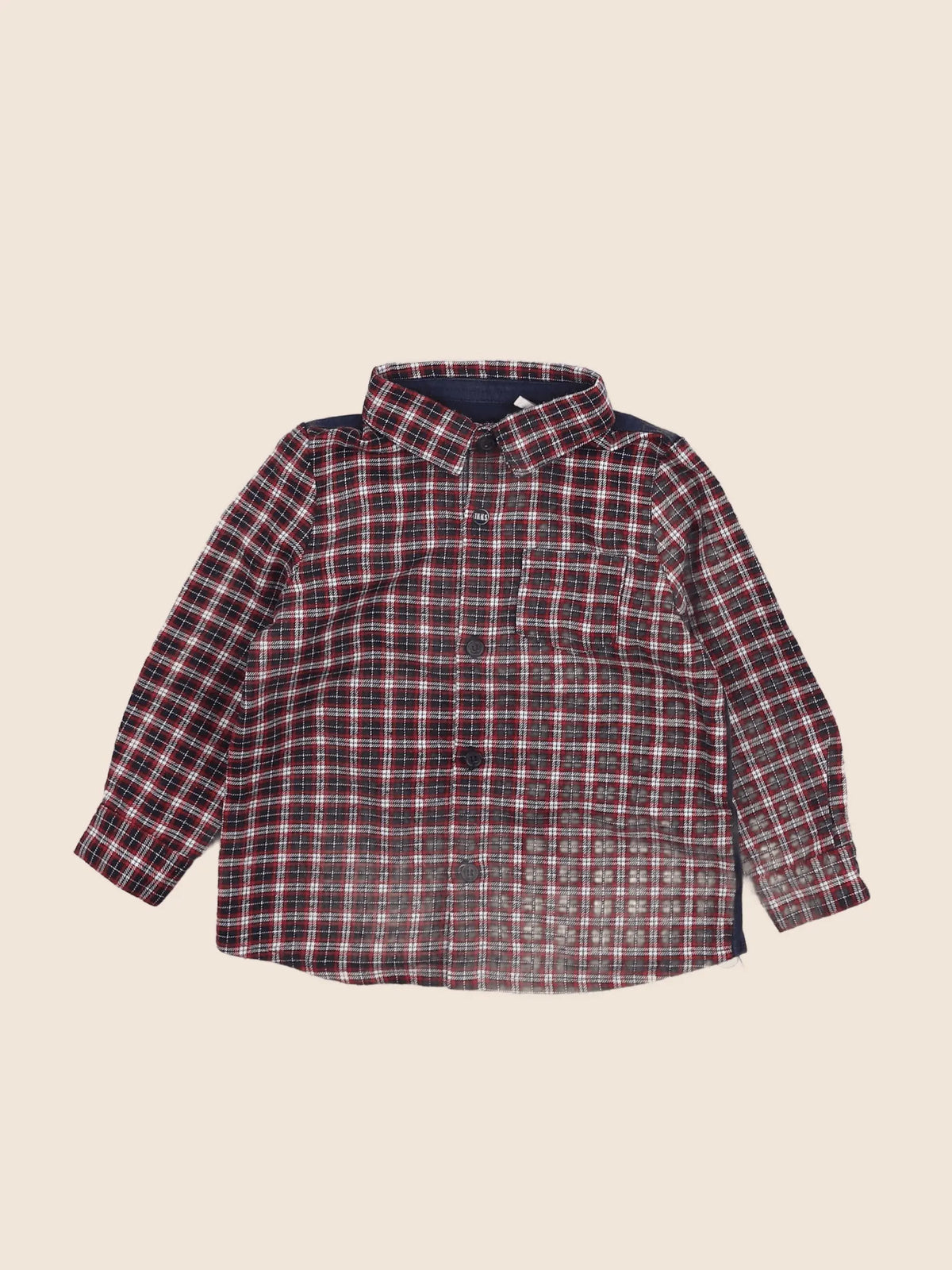 IKKS - chemise bleu, rouge - 18 mois