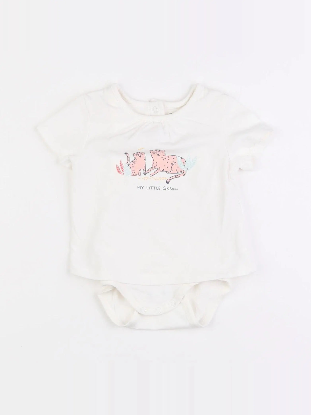 Vertbaudet - body tee-shirt blanc - 3 mois