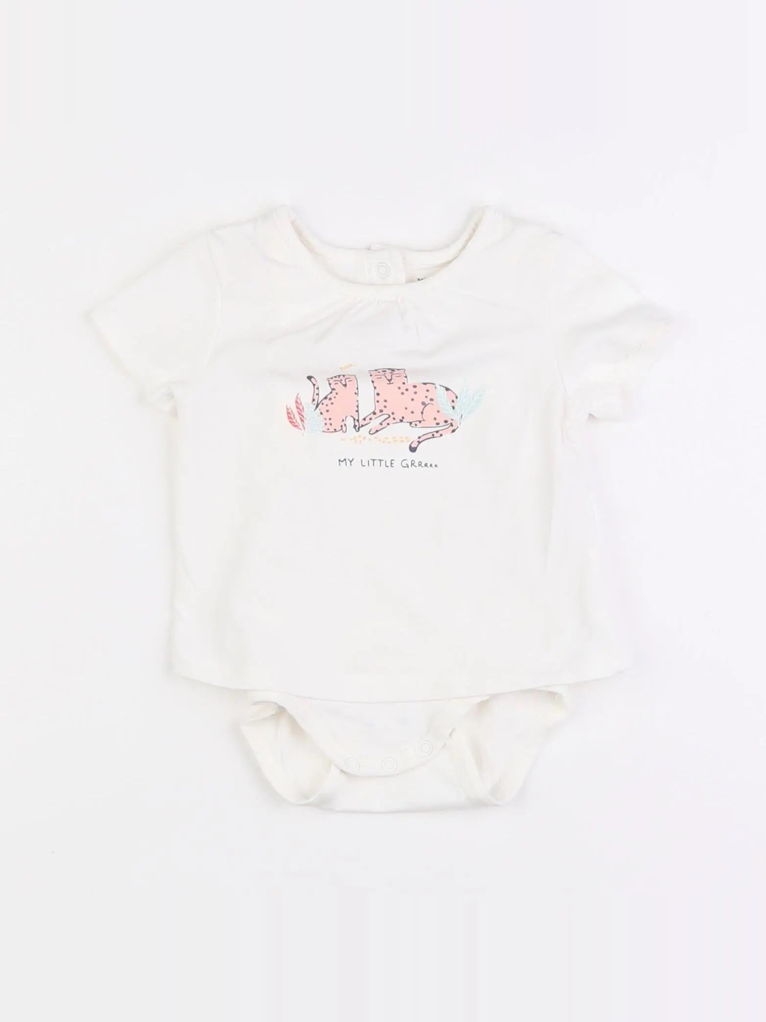 Vertbaudet - body tee-shirt blanc - 3 mois