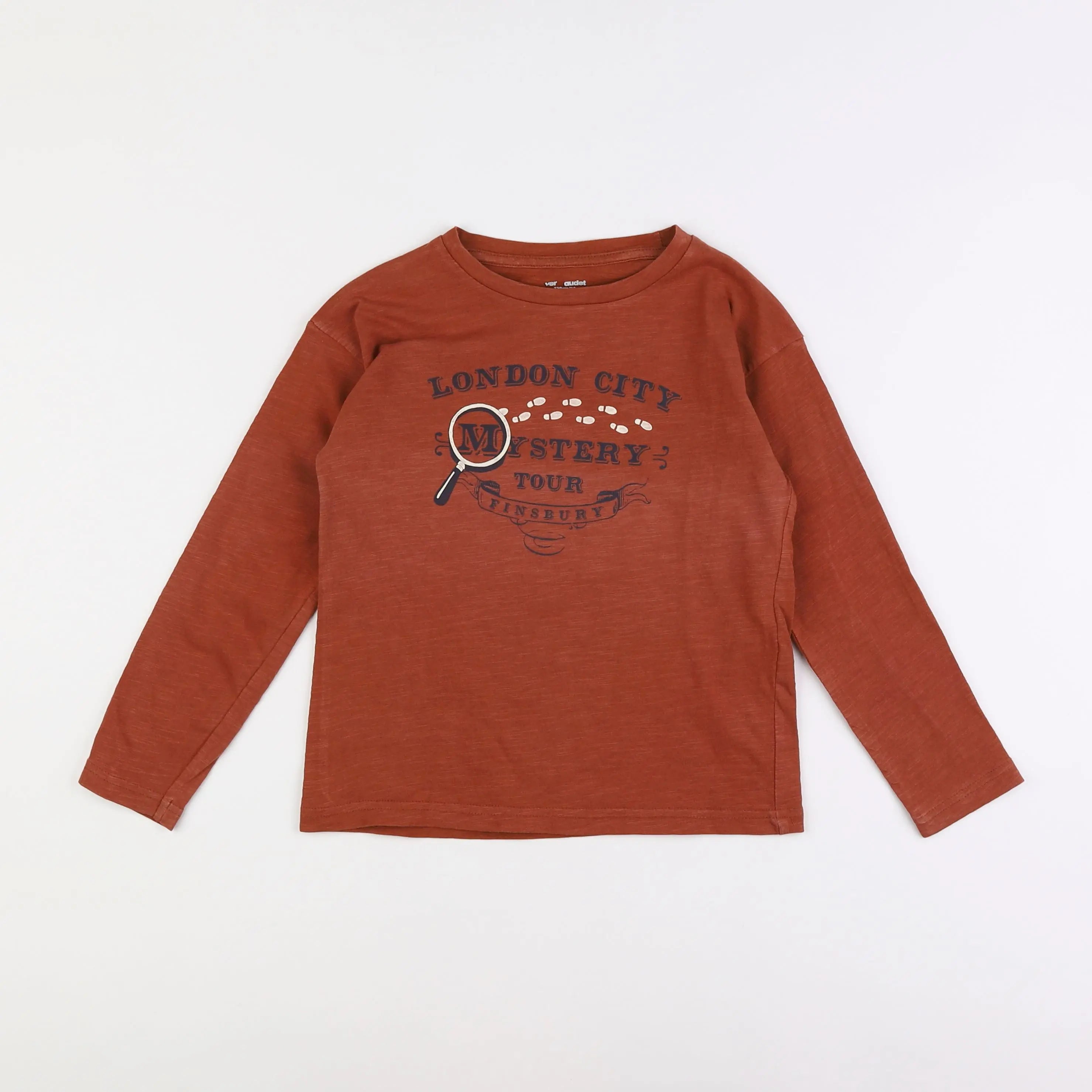 Vertbaudet - tee-shirt marron - 8 ans