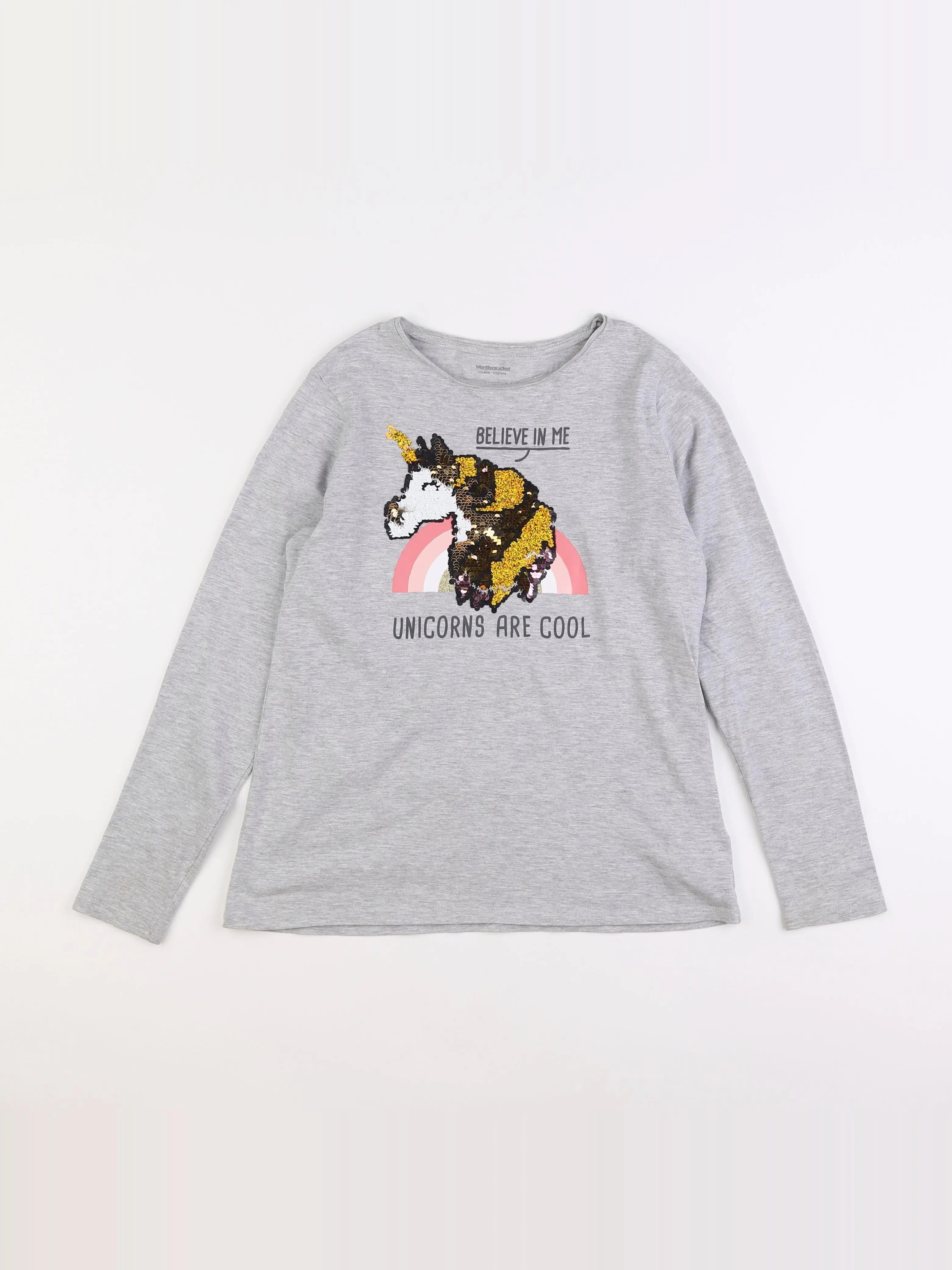 Vertbaudet - tee-shirt gris - 12 ans