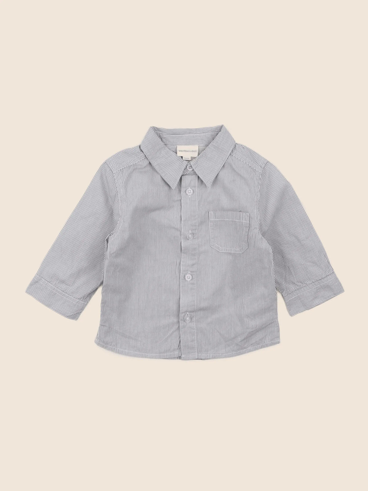 Vertbaudet - chemise gris - 12 mois