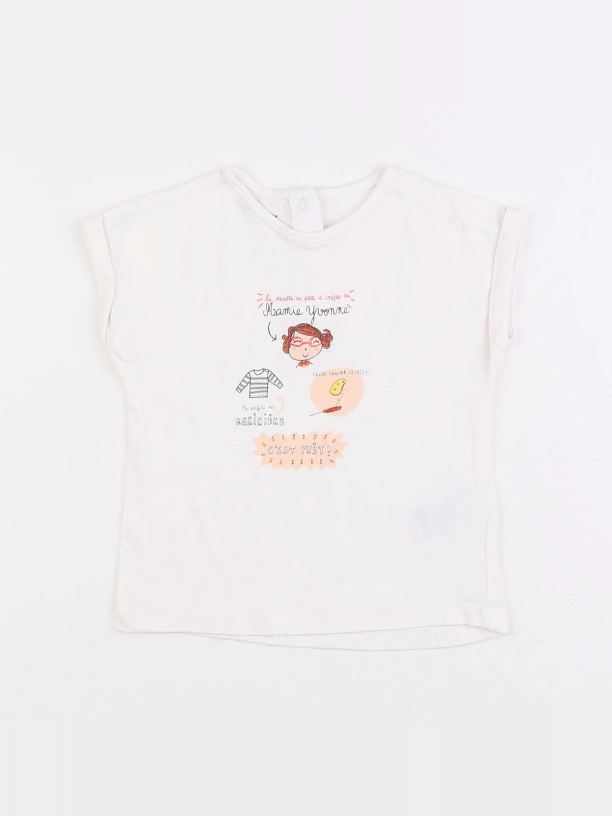 Vertbaudet - tee-shirt blanc - 12 mois